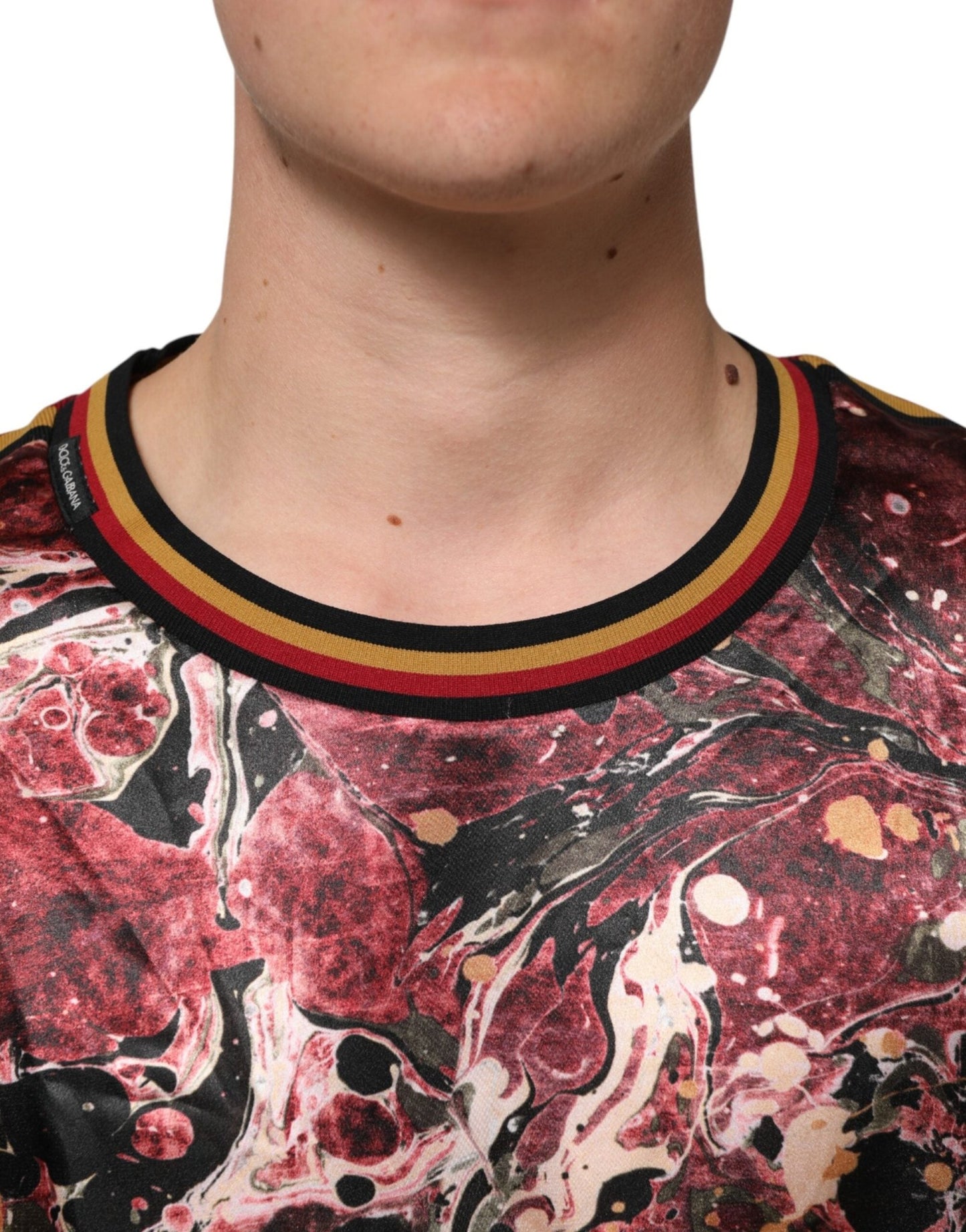 Dolce & Gabbana Multicolor Polyester Marble Print Oversize T-shirt – S par Dolce & Gabbana | Disponible sur Sandy Store ByNet