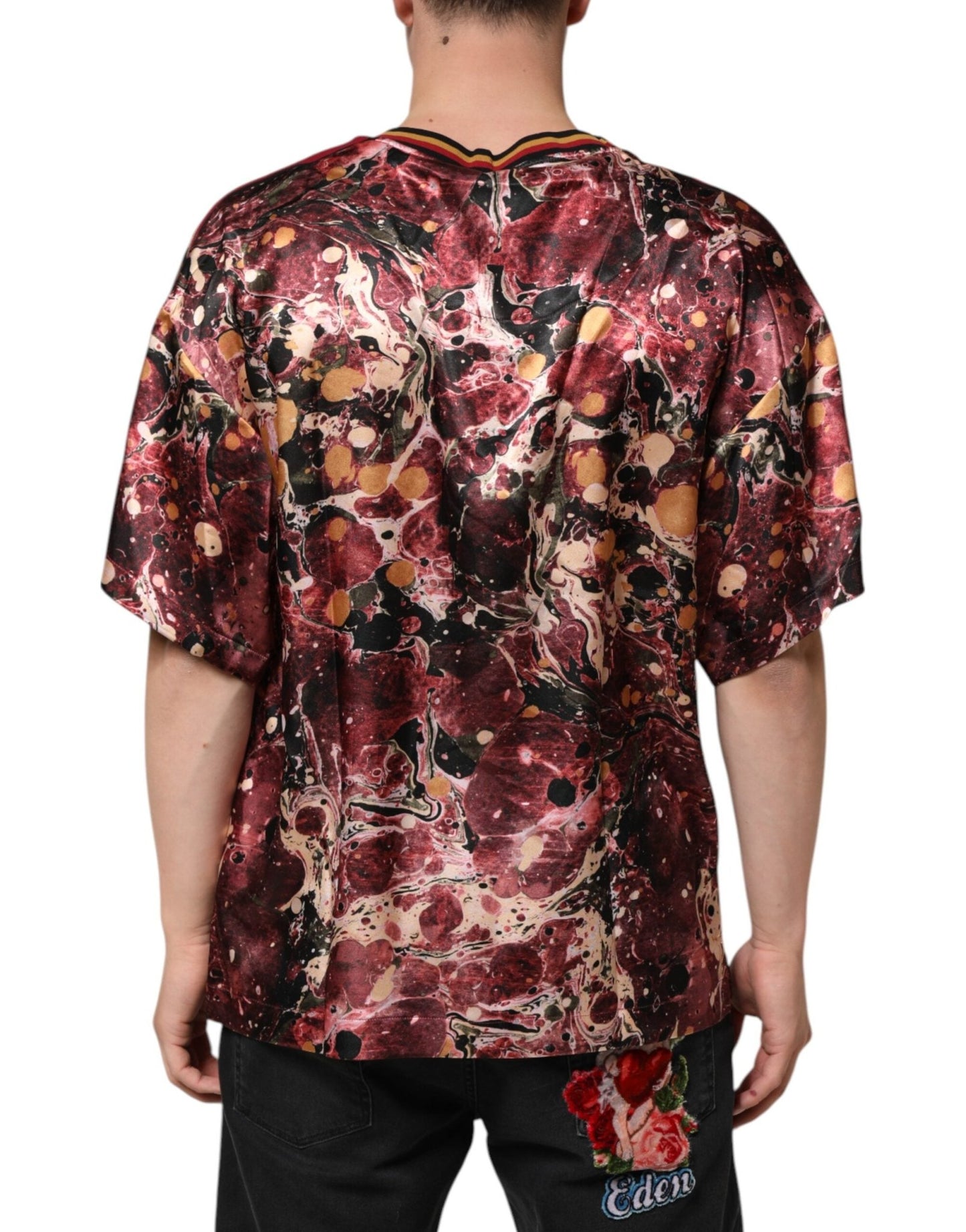 Dolce & Gabbana Multicolor Polyester Marble Print Oversize T-shirt – S par Dolce & Gabbana | Disponible sur Sandy Store ByNet