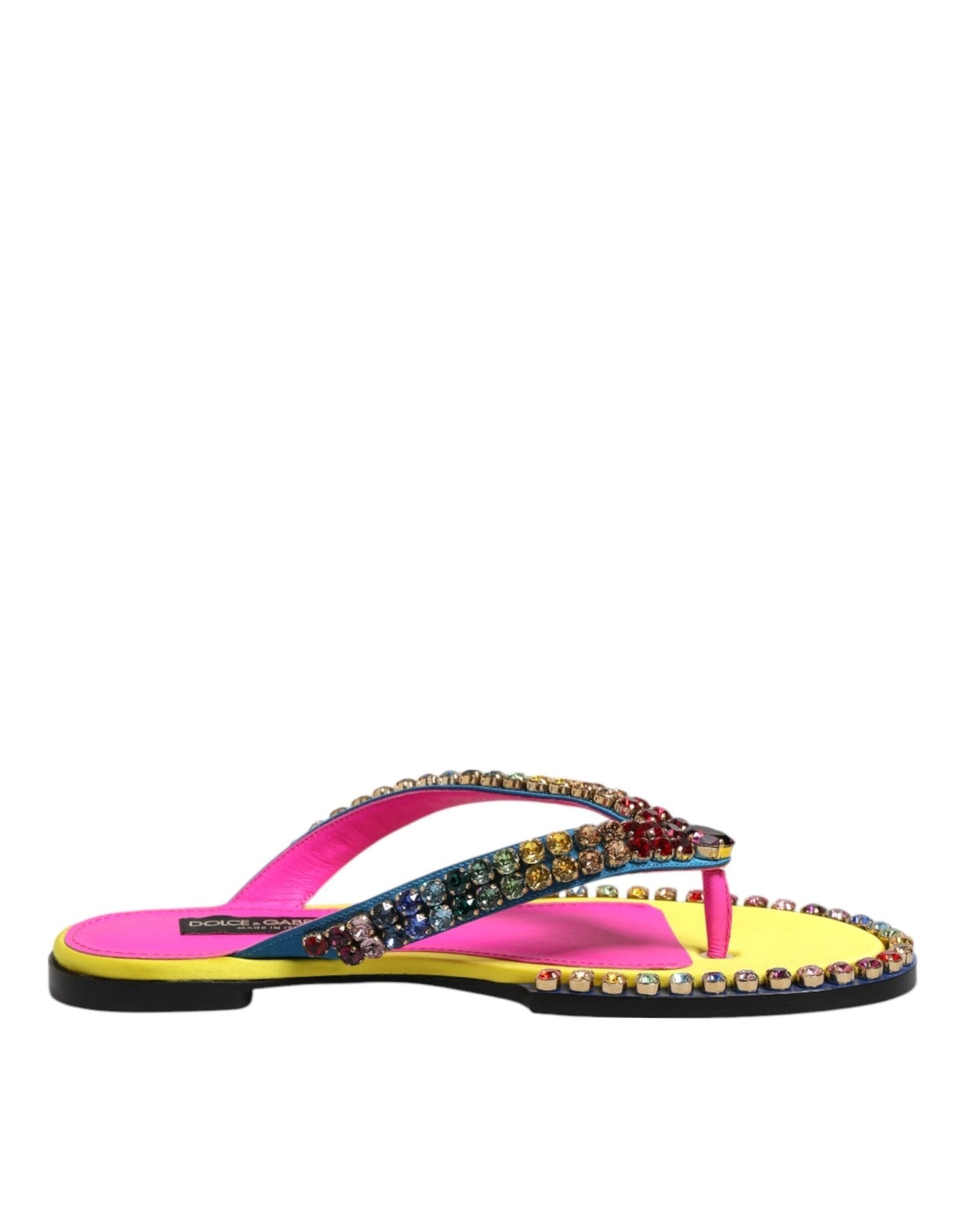 Dolce & Gabbana Multicolor Rhinestone Flip Flop Flat Sandals Shoes – EU42/US11.5 par Dolce & Gabbana | Disponible sur Sandy Store ByNet