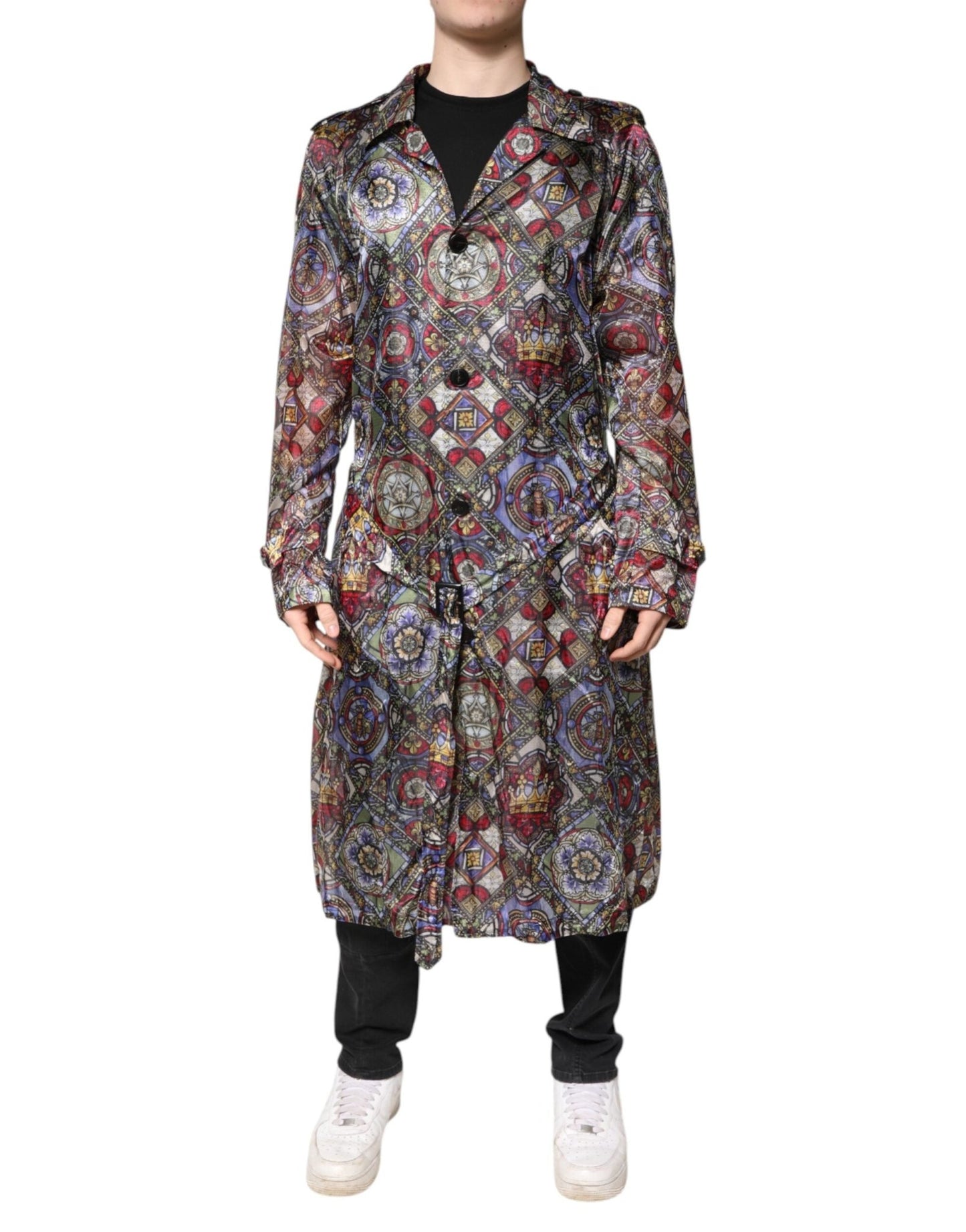 Dolce & Gabbana Multicolor Royal Bee Crown Trench Coat Jacket – IT48 | M par Dolce & Gabbana | Disponible sur Sandy Store ByNet