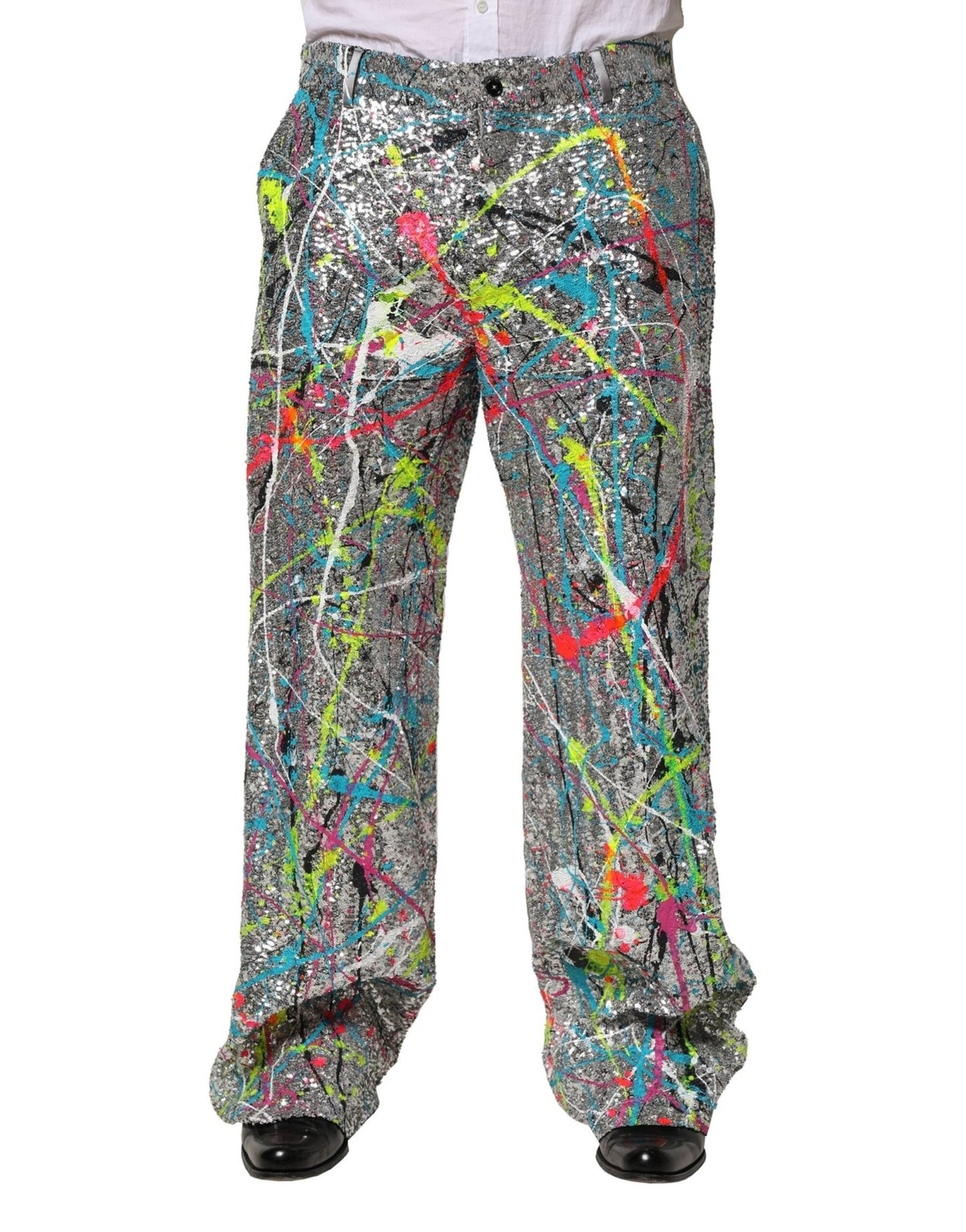 Dolce & Gabbana Multicolor Sequined Embellished Pants – IT46 | S par Dolce & Gabbana | Disponible sur Sandy Store ByNet