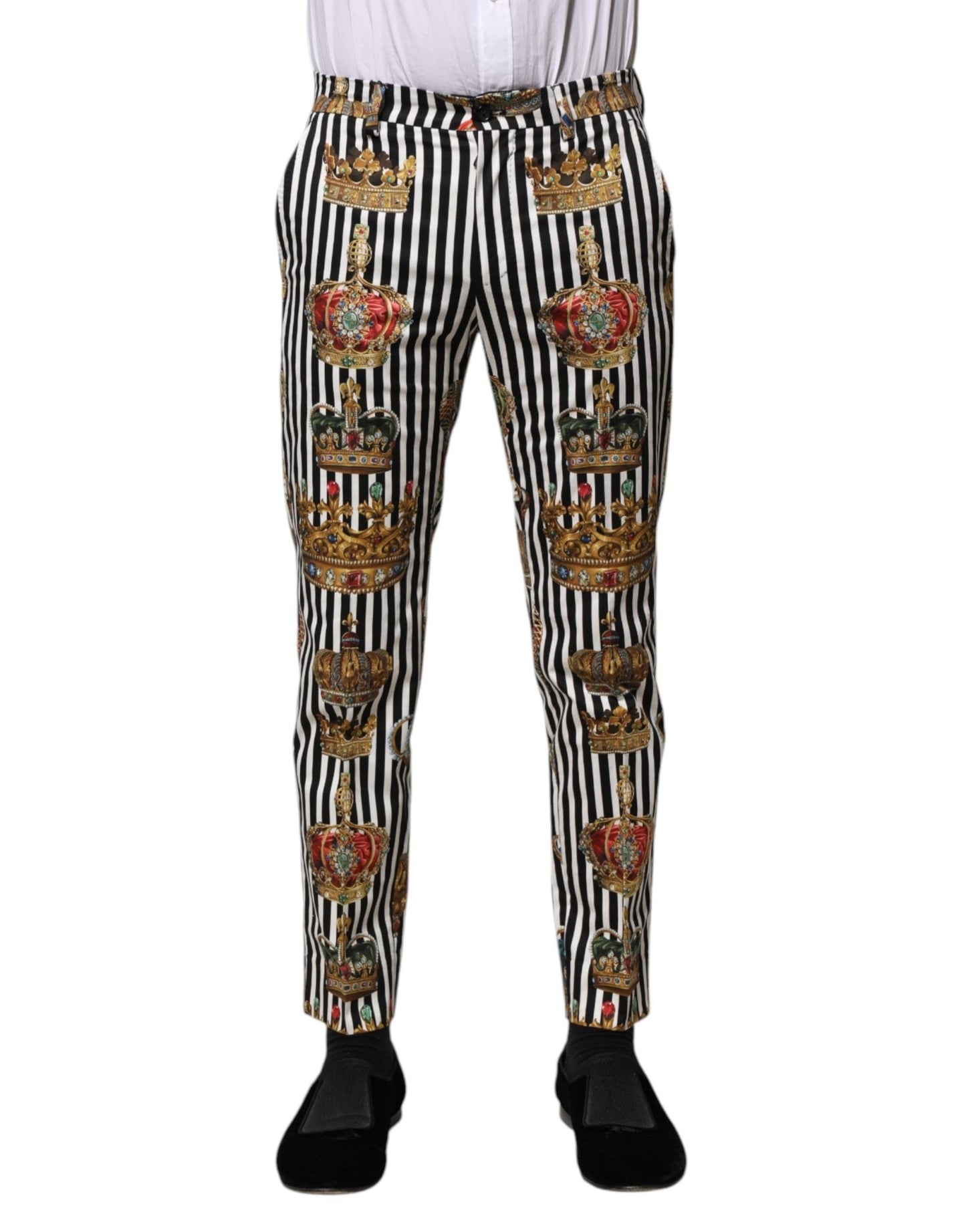 Dolce & Gabbana Multicolor Striped Crown Pants – IT44 | XS par Dolce & Gabbana | Disponible sur Sandy Store ByNet