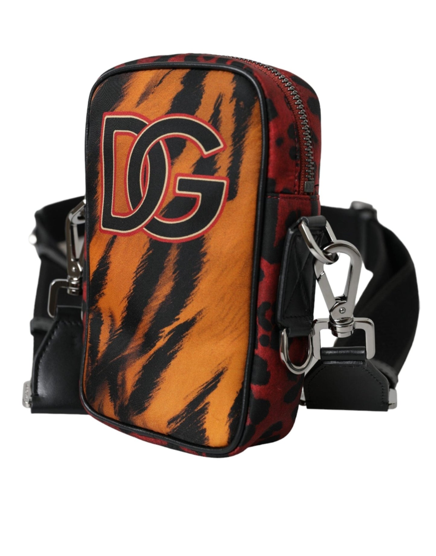 Dolce & Gabbana Multicolor Tiger Print Nylon Logo Cross Body Bag - Sandy Store ByNet