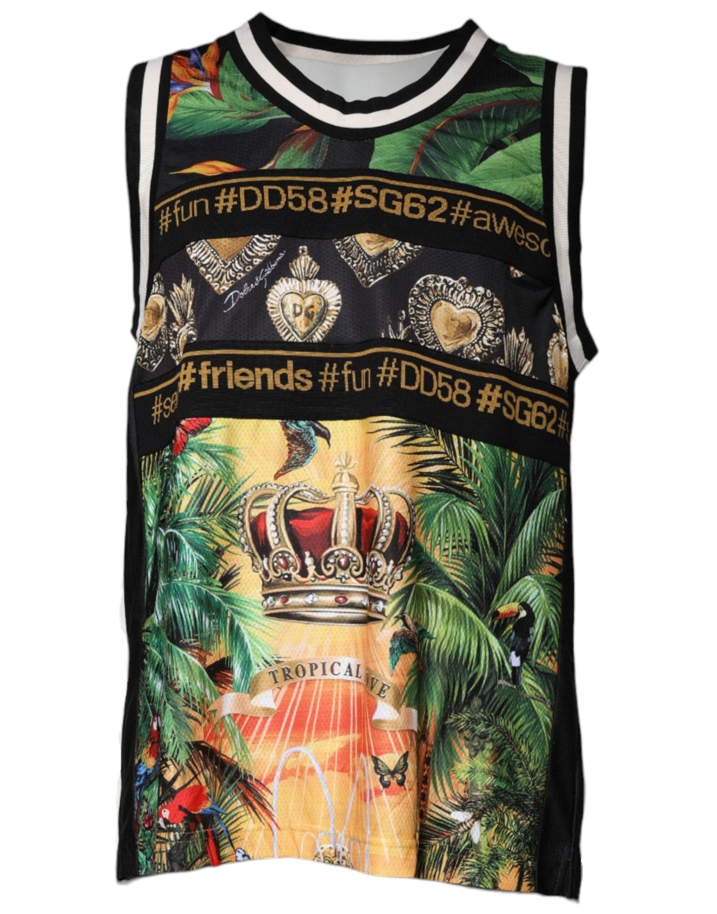 Dolce & Gabbana Multicolor Tropical Sleeveless Tank T-shirt – IT50 | L par Dolce & Gabbana | Disponible sur Sandy Store ByNet
