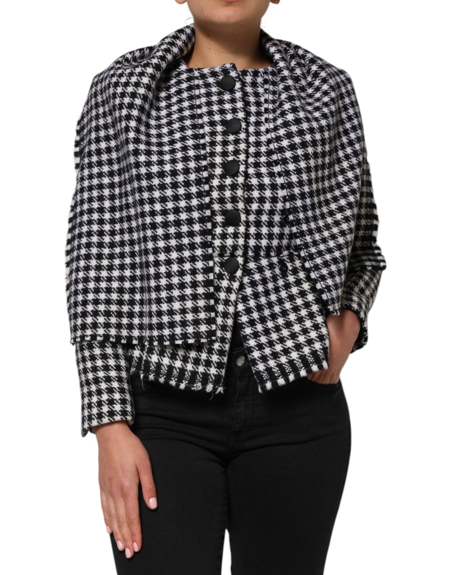 Dolce & Gabbana Multicolor Wool Monochrome Patterned Jacket – IT38|XS par Dolce & Gabbana | Disponible sur Sandy Store ByNet