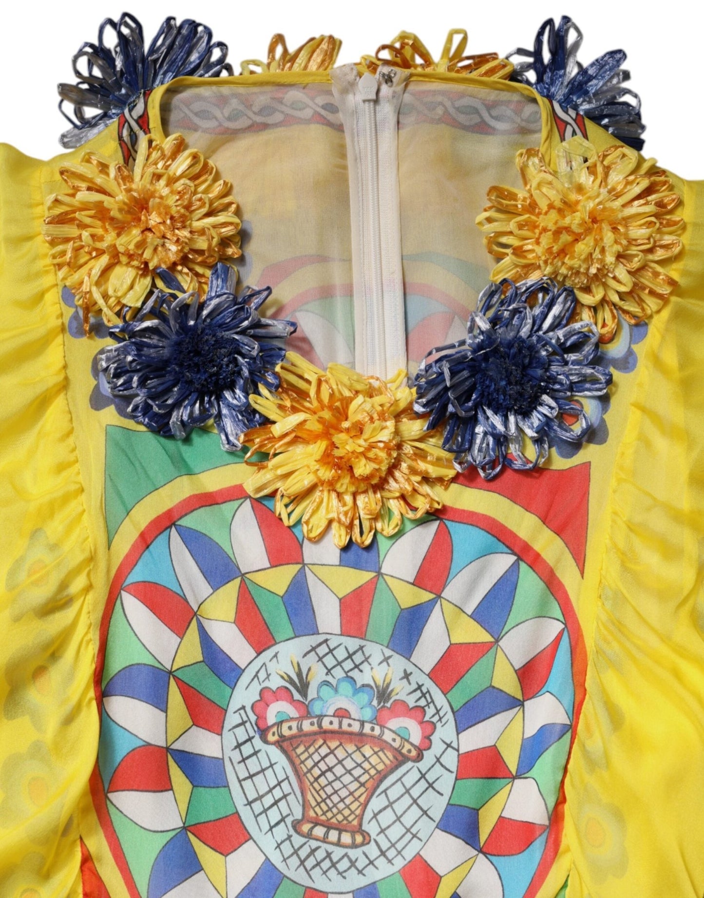 Dolce & Gabbana Multicolour Carretto Print Kaftan Twill Dress - Sandy Store ByNet