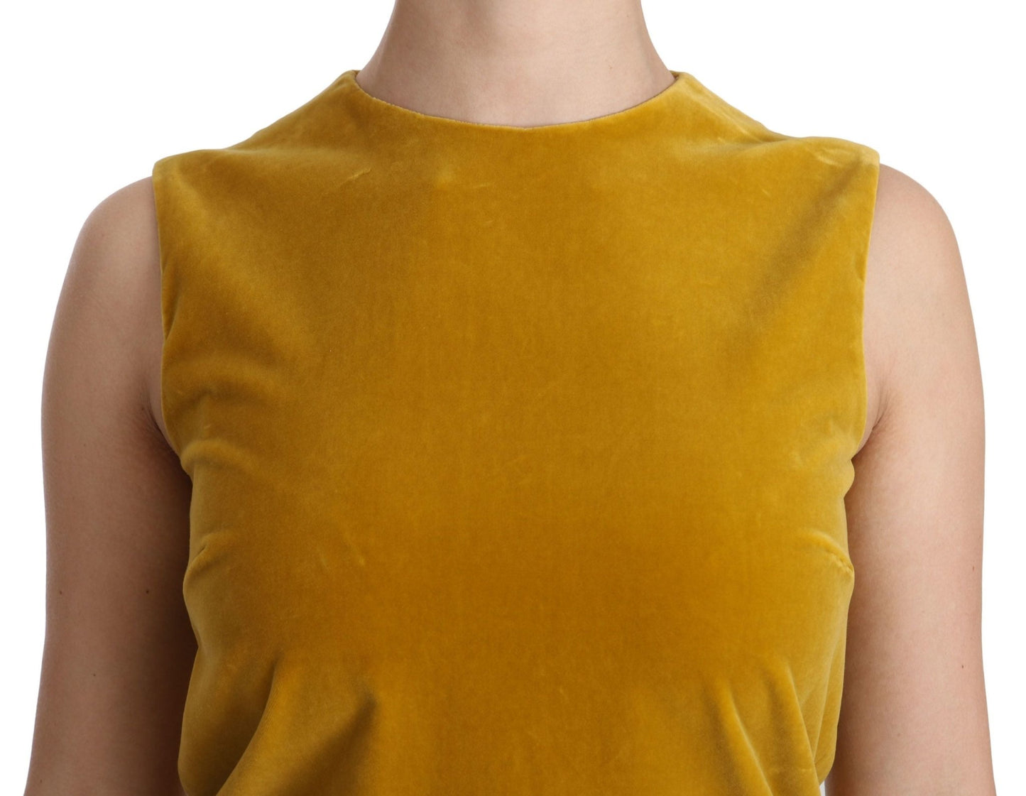 Dolce & Gabbana Mustard Velvet Shift Mini Dress - Sandy Store ByNet
