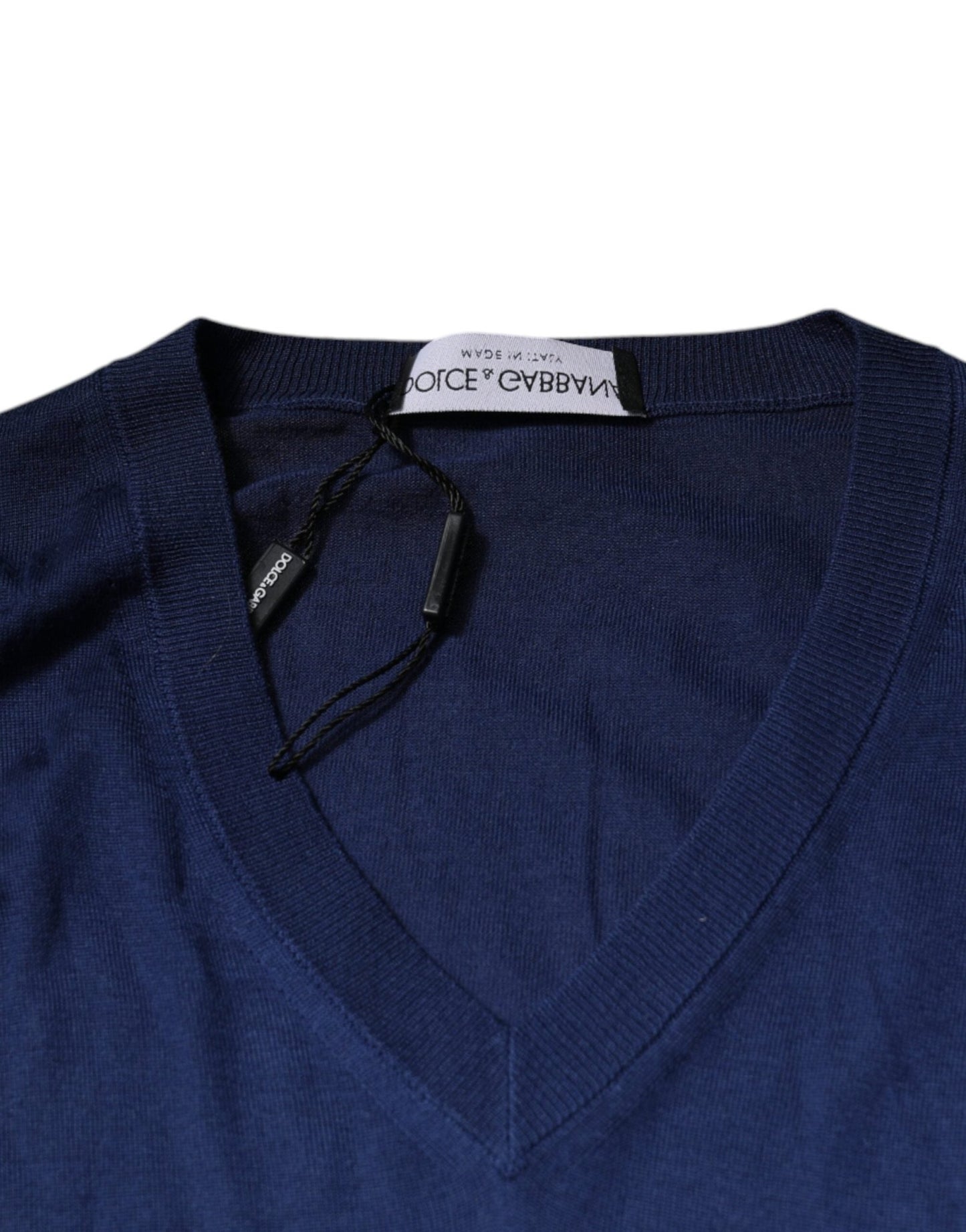Dolce & Gabbana Navy Blue Cashmere V - neck Pullover Sweater - Sandy Store ByNet