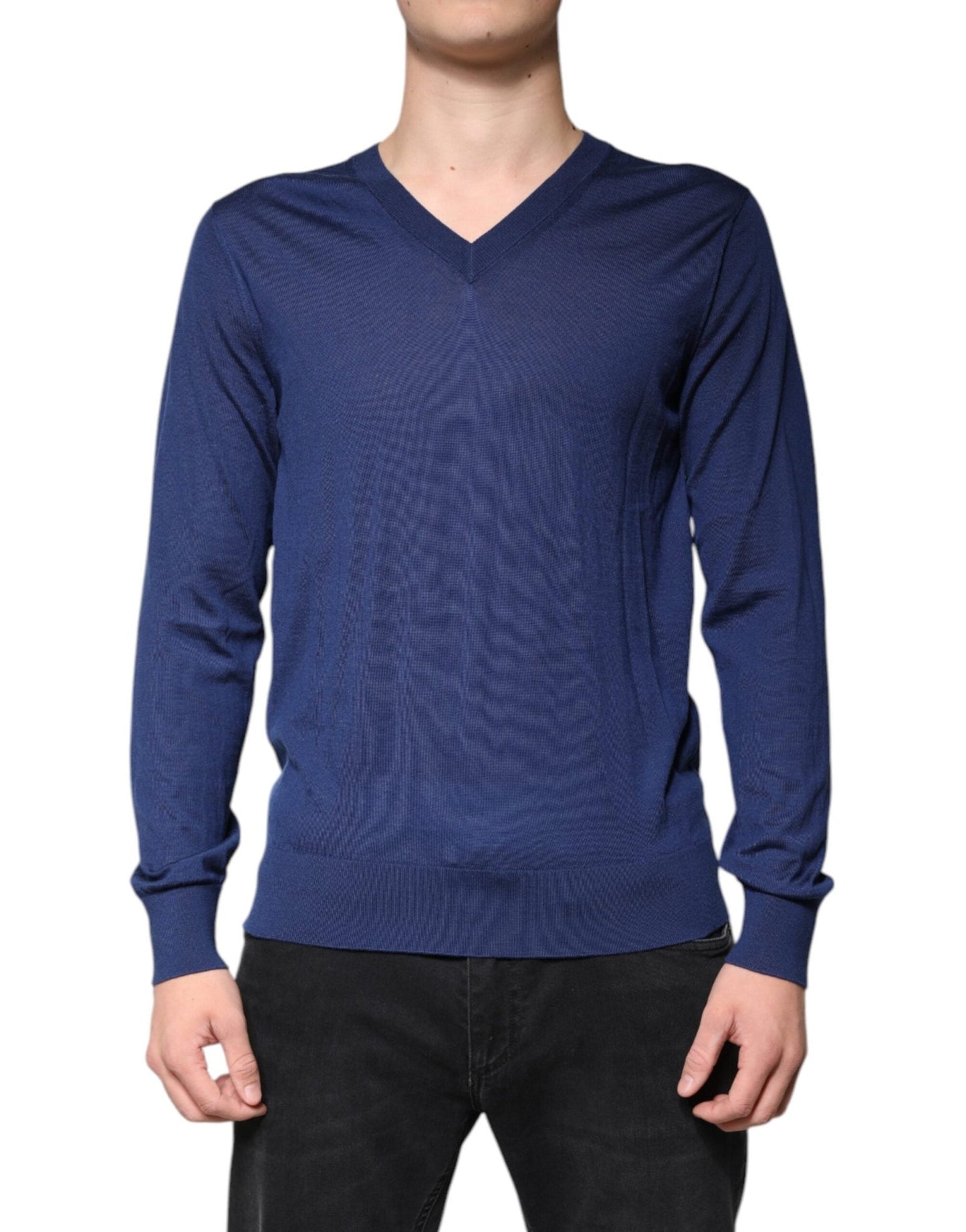 Dolce & Gabbana Navy Blue Cashmere V - neck Pullover Sweater - Sandy Store ByNet