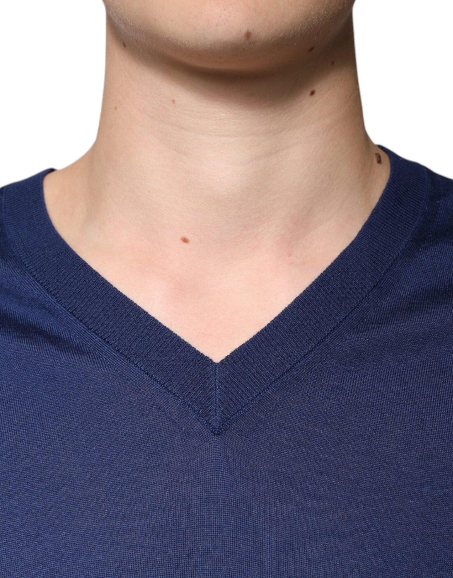 Dolce & Gabbana Navy Blue Cashmere V - neck Pullover Sweater - Sandy Store ByNet