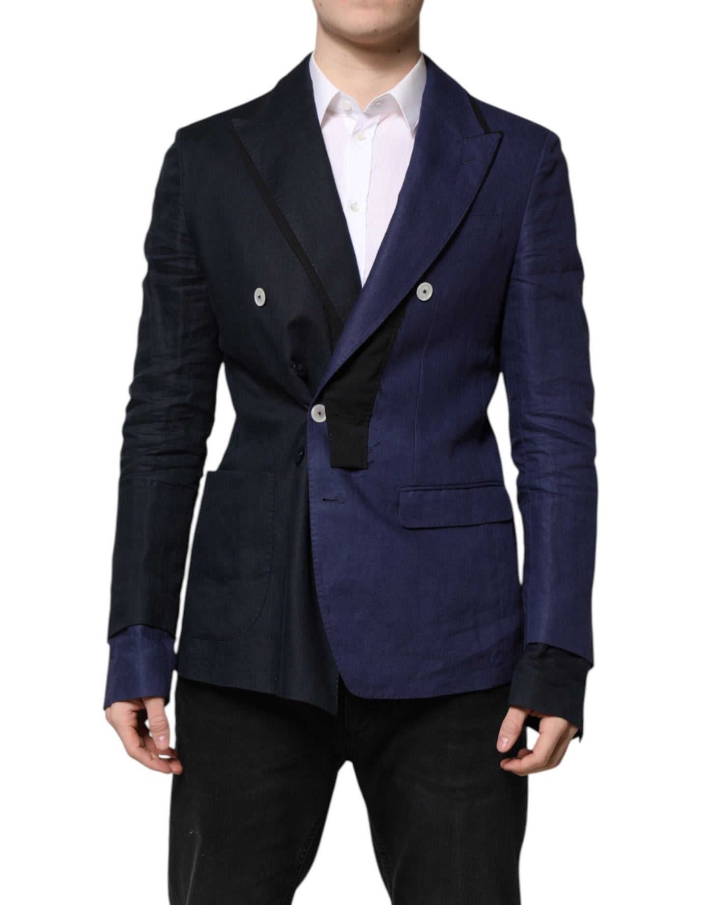 Dolce & Gabbana Navy Blue Double Breasted Suit Coat Blazer – IT50 | L par Dolce & Gabbana | Disponible sur Sandy Store ByNet