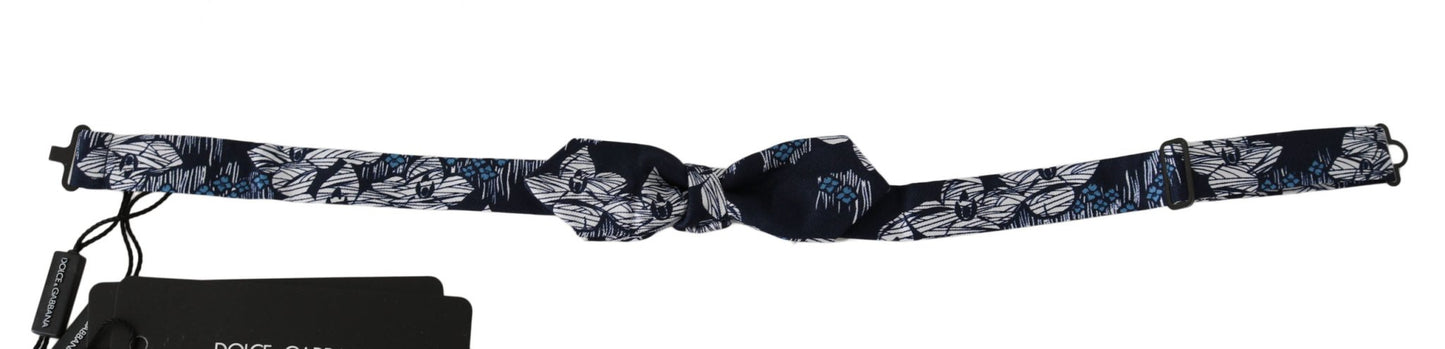 Dolce & Gabbana Navy Blue Floral Slim Adjustable Neck Papillon Men Bow Tie – par Dolce & Gabbana | Disponible sur Sandy Store ByNet