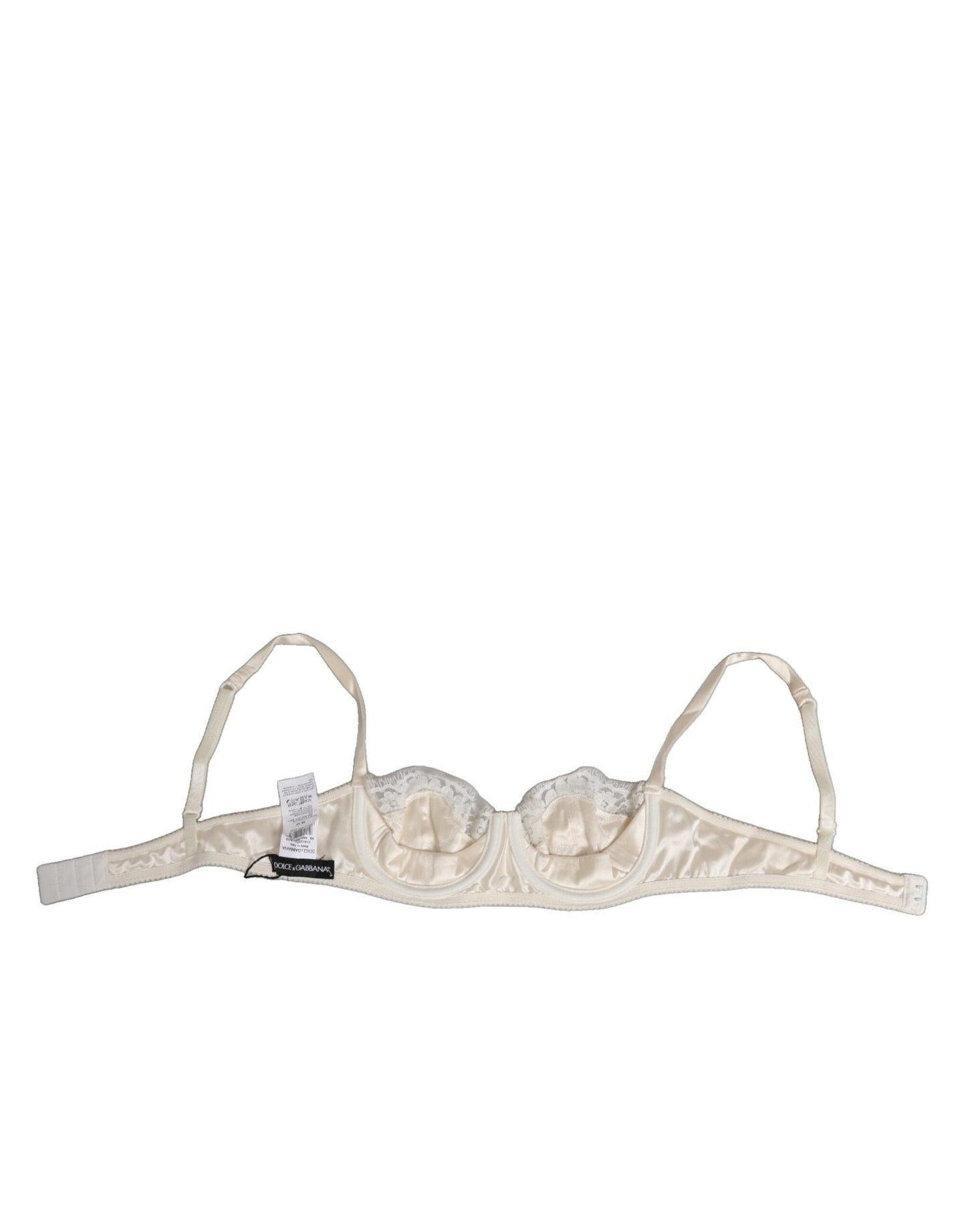 Dolce & Gabbana Off White Silk Underwired Balconette Bra Underwear – IT2 | S par Dolce & Gabbana | Disponible sur Sandy Store ByNet