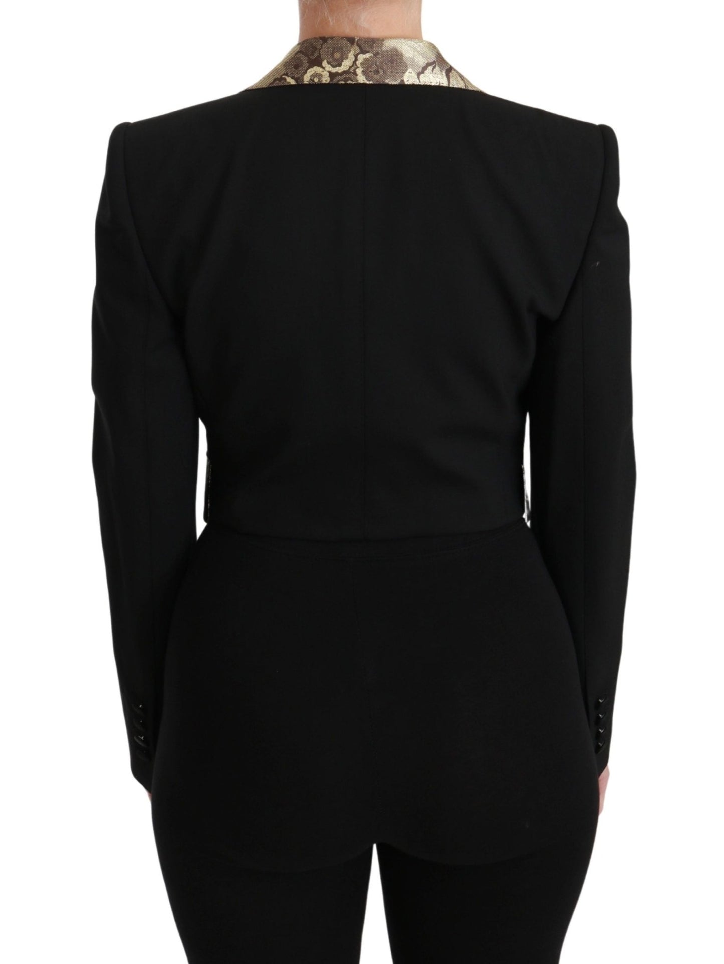 Dolce & Gabbana Opulent Black Gold Floral Jacket and Vest Ensemble - Sandy Store ByNet