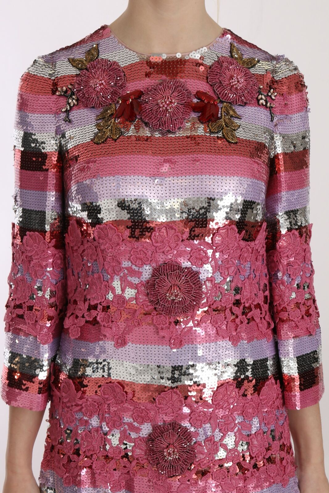 Dolce & Gabbana Opulent Pink Sequined Floor - Length Dress - Sandy Store ByNet