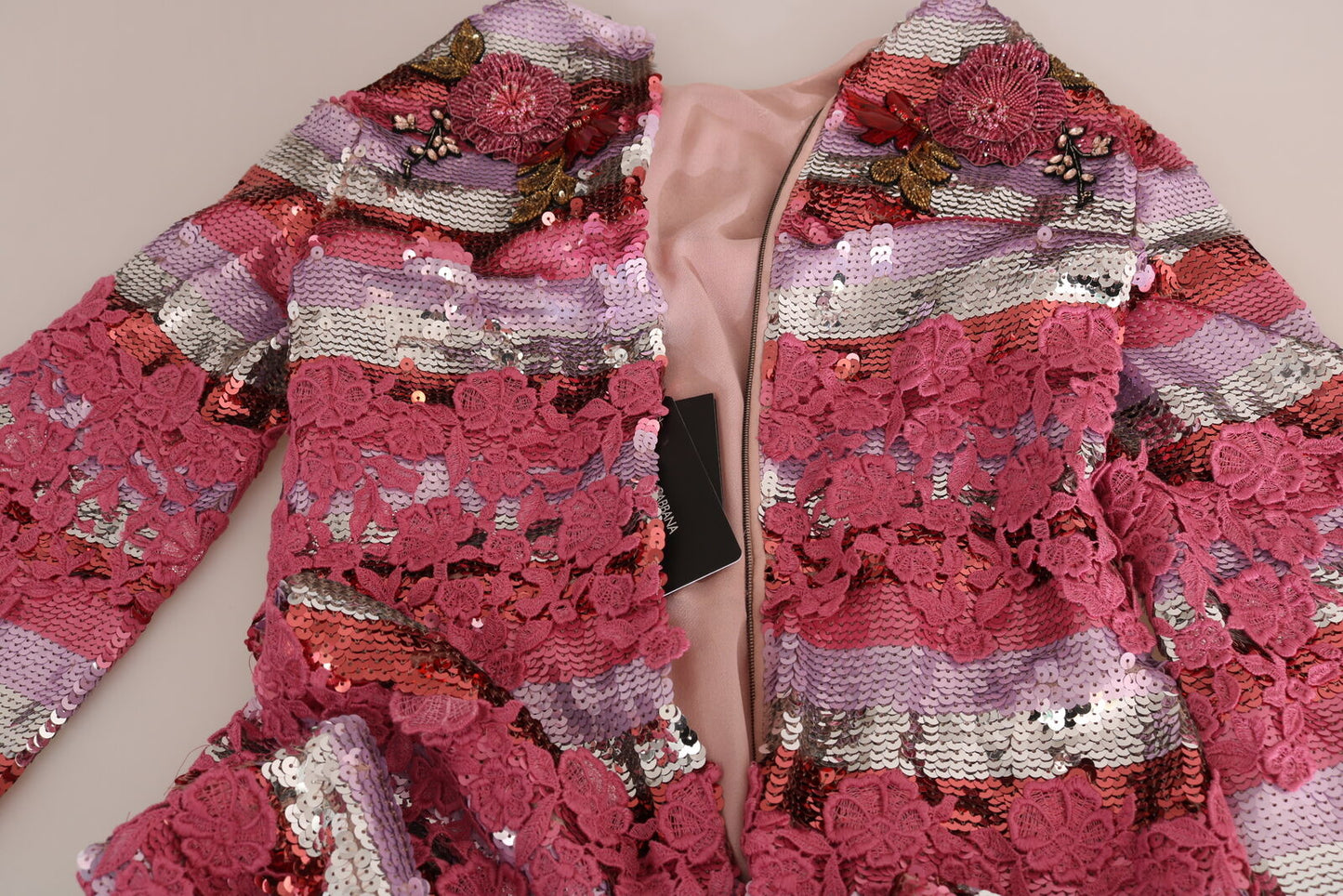Dolce & Gabbana Opulent Pink Sequined Floor - Length Dress - Sandy Store ByNet