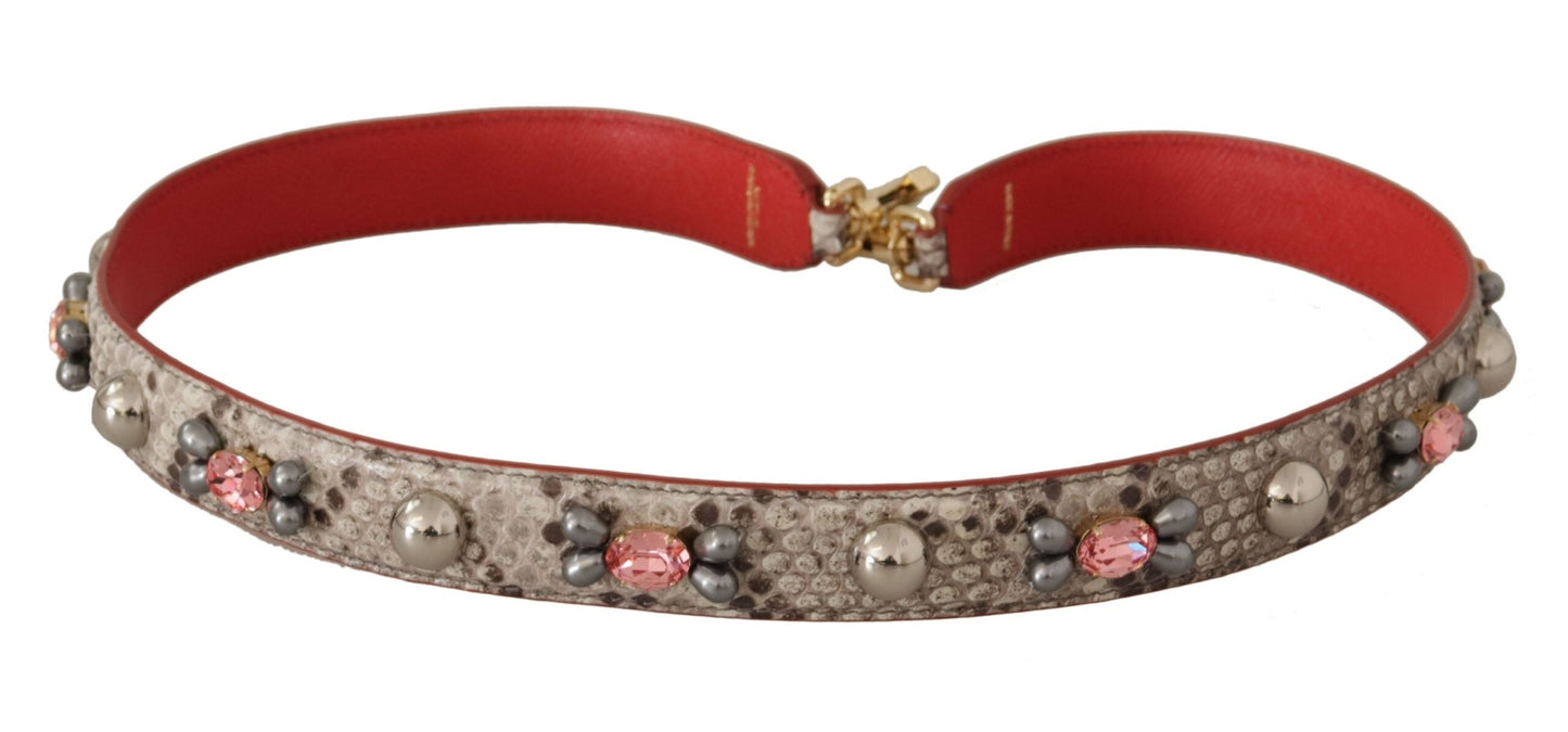 Dolce & Gabbana Opulent Python Leather Bag Strap in Beige - Sandy Store ByNet