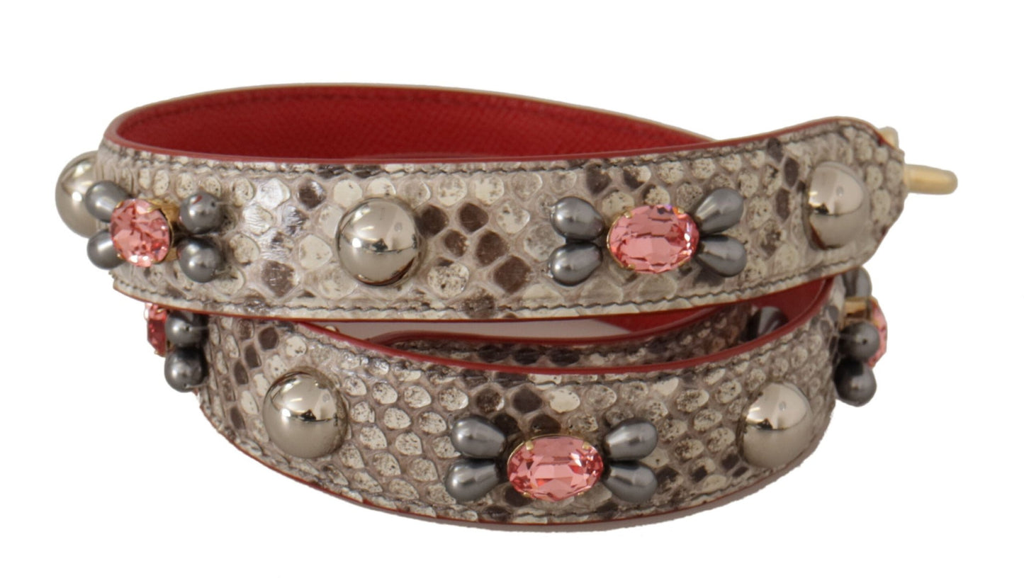Dolce & Gabbana Opulent Python Leather Bag Strap in Beige - Sandy Store ByNet