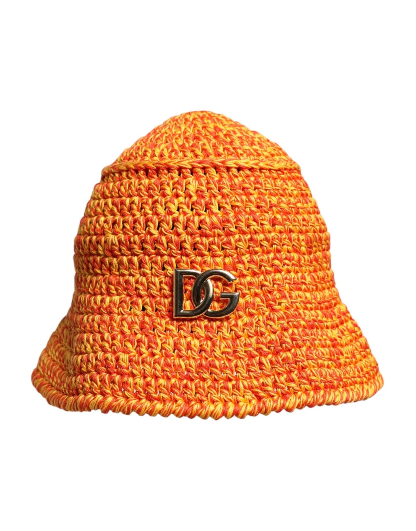 Dolce & Gabbana Orange Cotton Crochet DG Logo Bucket Hat – par Dolce & Gabbana | Disponible sur Sandy Store ByNet