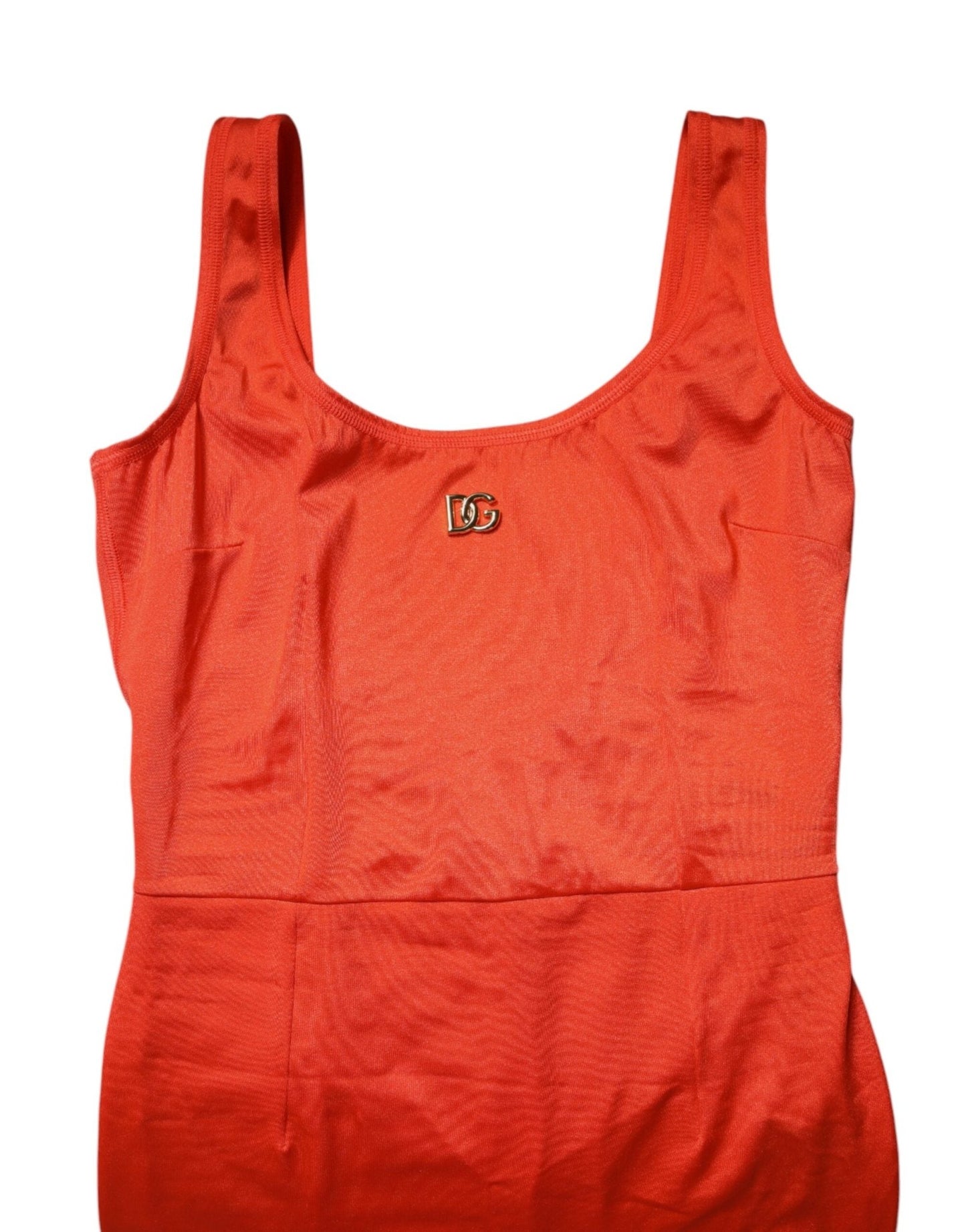 Dolce & Gabbana Orange Sleeveless Bodycon Jumpsuit Dress - Sandy Store ByNet