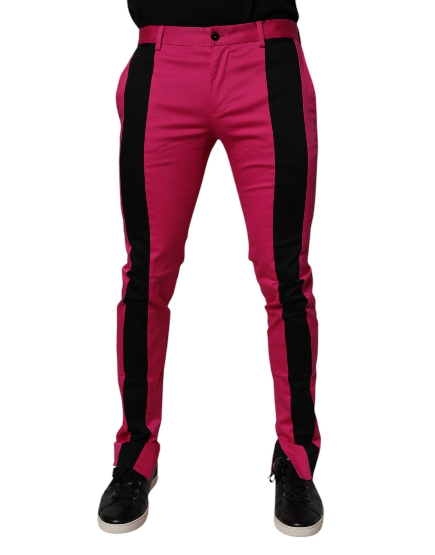 Dolce & Gabbana Pink Black Stripe Slim Fit Men Dress Pants – IT48 | M par Dolce & Gabbana | Disponible sur Sandy Store ByNet