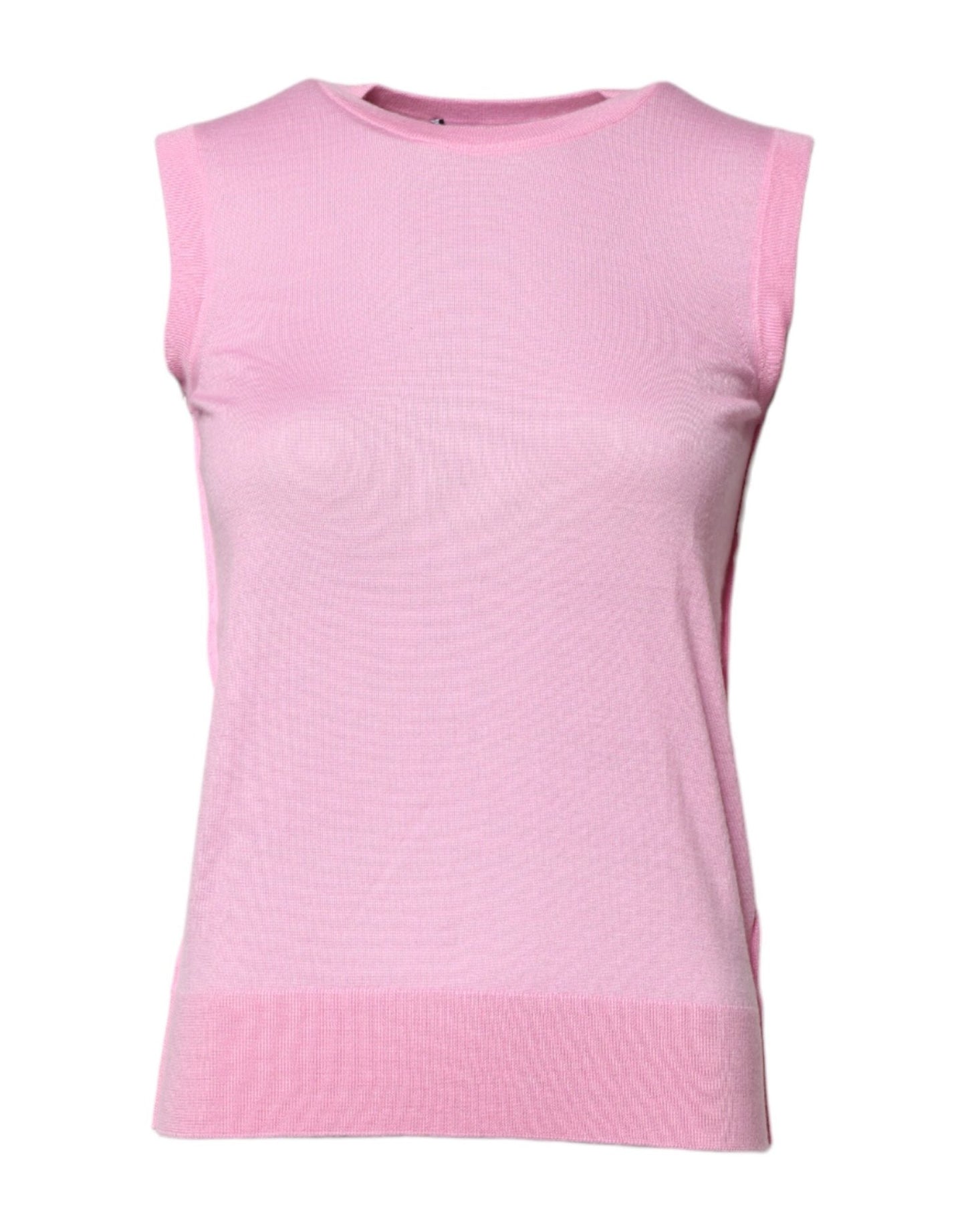 Dolce & Gabbana Pink Cashmere Round Neck Sleeveless Tank Top – IT36|XXS par Dolce & Gabbana | Disponible sur Sandy Store ByNet