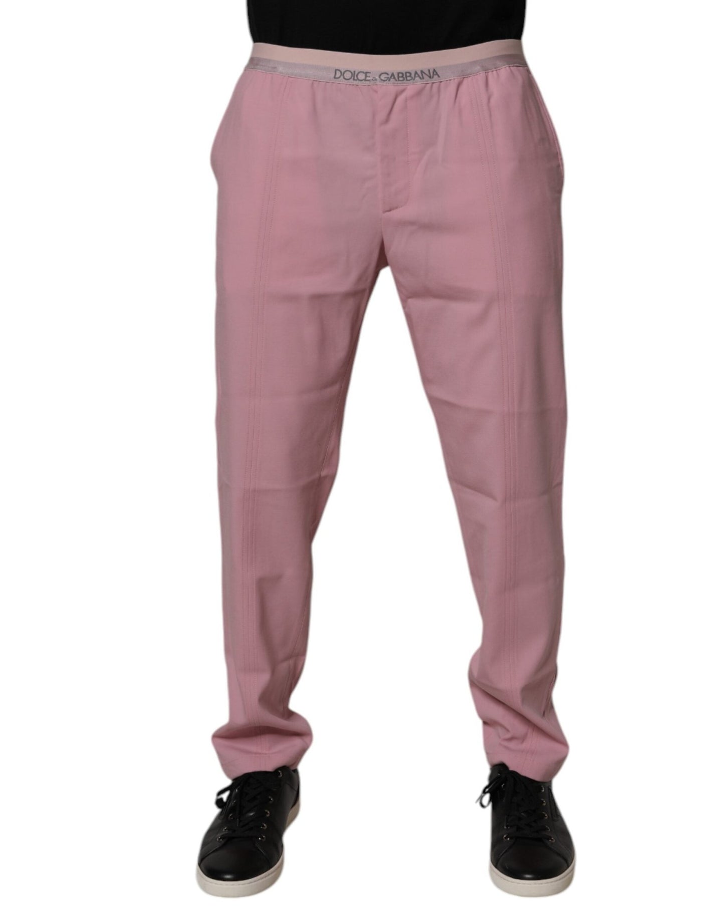 Dolce & Gabbana Pink Cotton Stretch Chino Pants – IT48 | M par Dolce & Gabbana | Disponible sur Sandy Store ByNet
