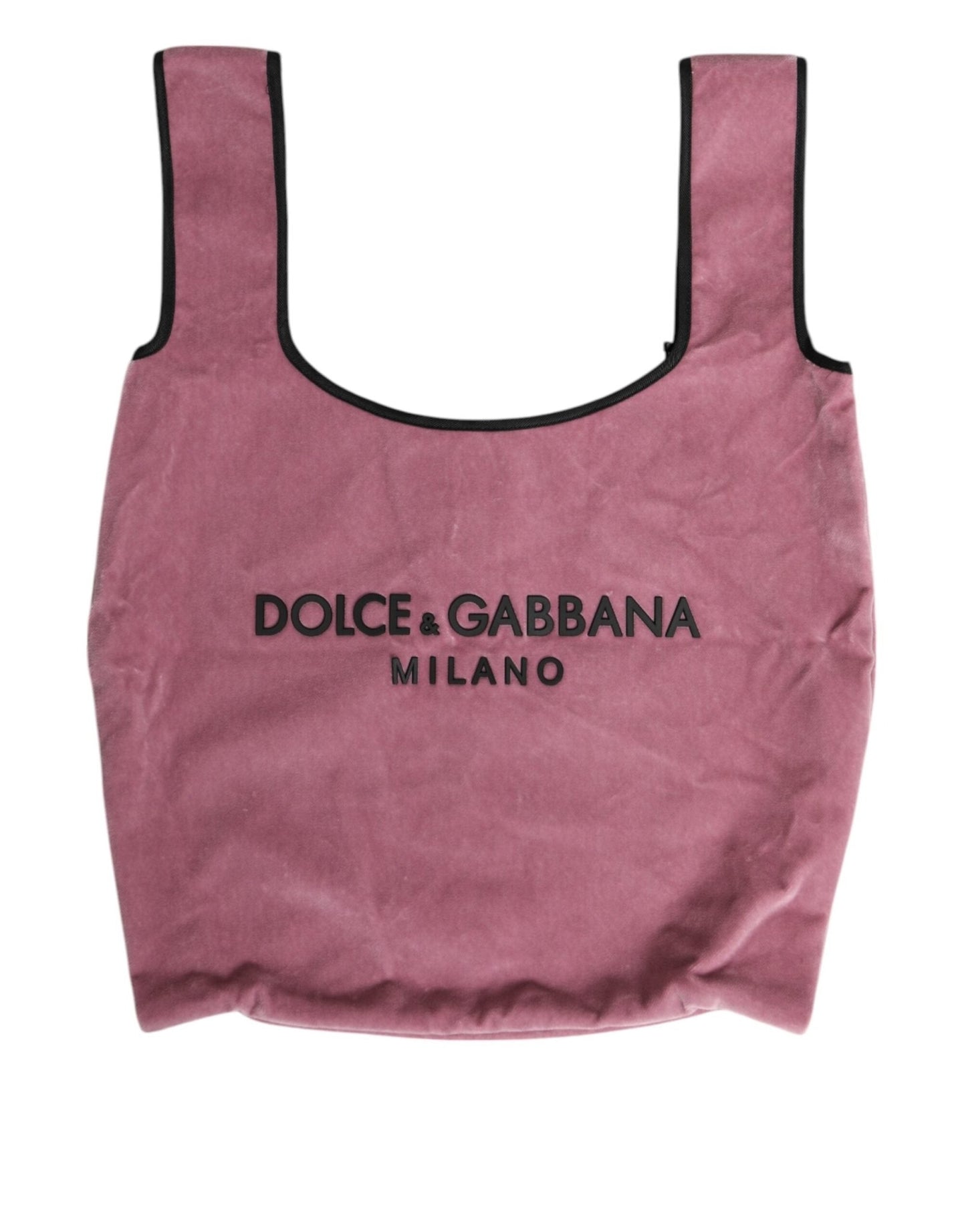Dolce & Gabbana Pink Cotton Velvet DG MILANO Shoulder Shopping Borse Bag – par Dolce & Gabbana | Disponible sur Sandy Store ByNet