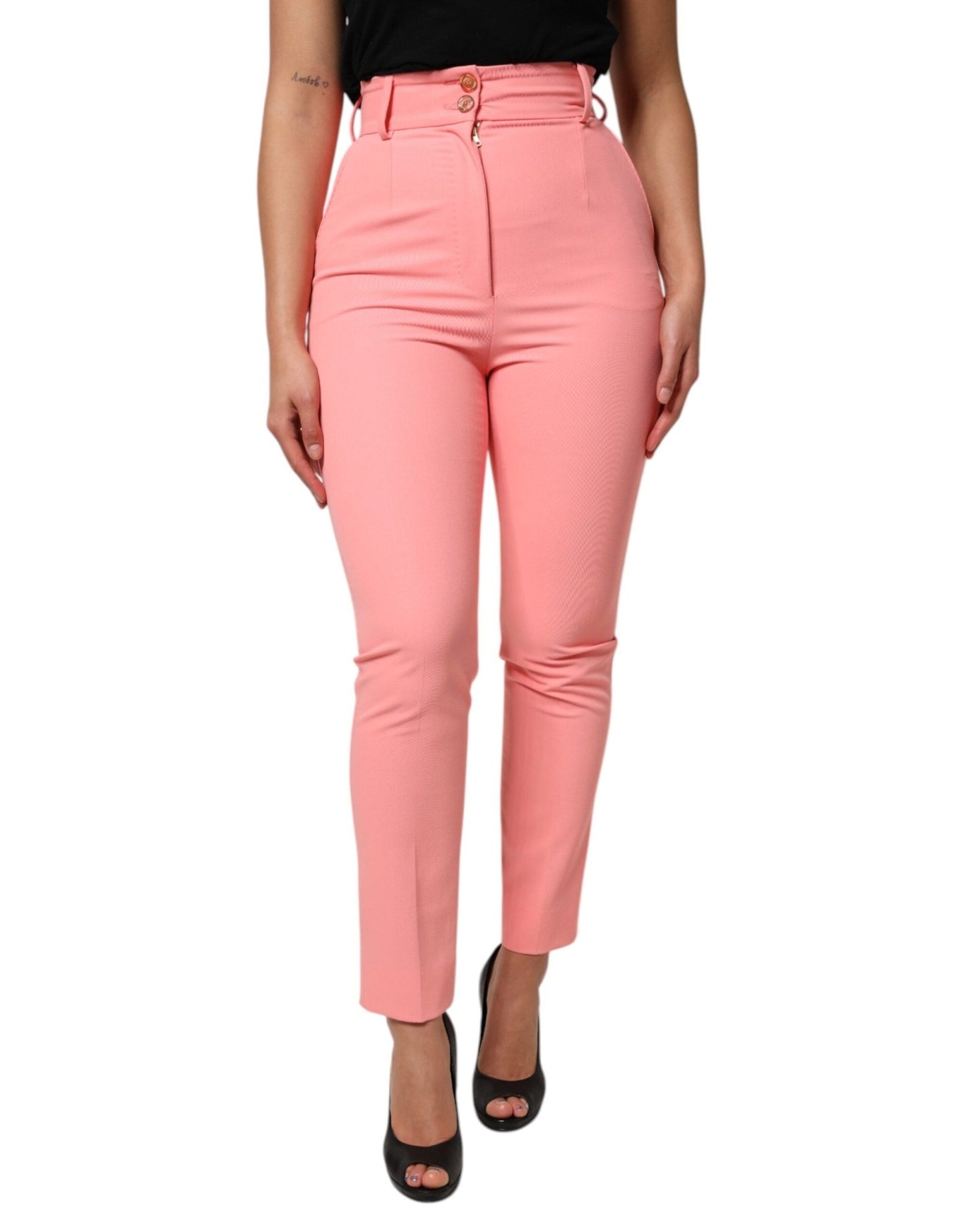 Dolce & Gabbana Pink High Waist Dress Tapered Pants – IT40|S par Dolce & Gabbana | Disponible sur Sandy Store ByNet