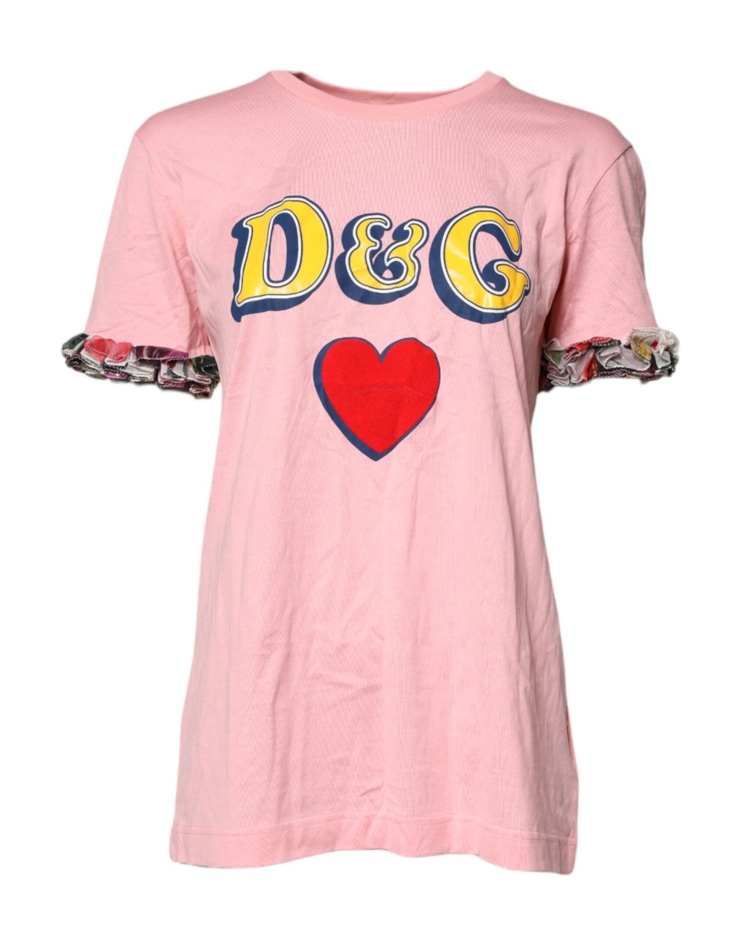 Dolce & Gabbana Pink Logo Print Cotton Crew Neck Tee T-shirt – IT40|S par Dolce & Gabbana | Disponible sur Sandy Store ByNet