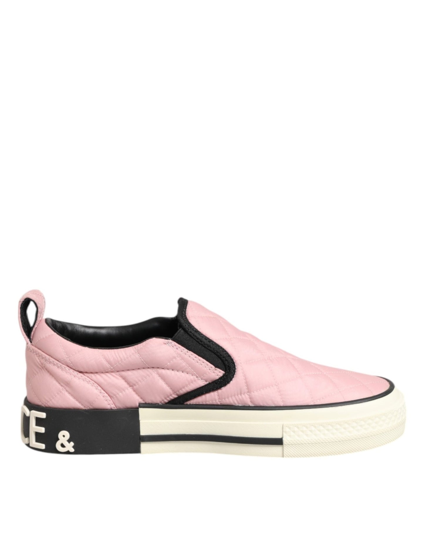 Dolce & Gabbana Pink Quilted Nylon Slip - On Sneaker Shoes – EU35.5/US5 par Dolce & Gabbana | Disponible sur Sandy Store ByNet