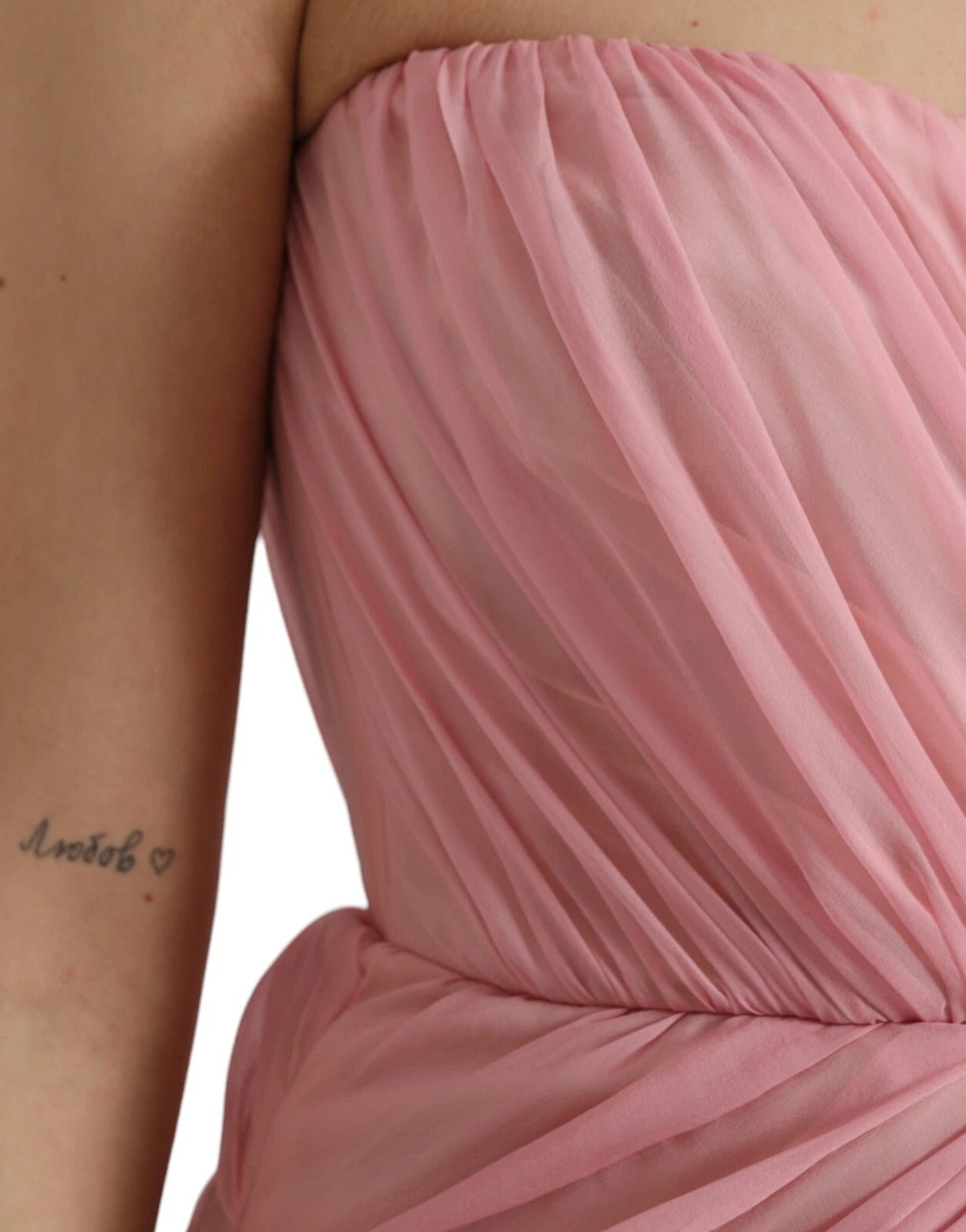 Dolce & Gabbana Pink Silk Strapless Maxi A - line Gown Dress – IT40|S par Dolce & Gabbana | Disponible sur Sandy Store ByNet