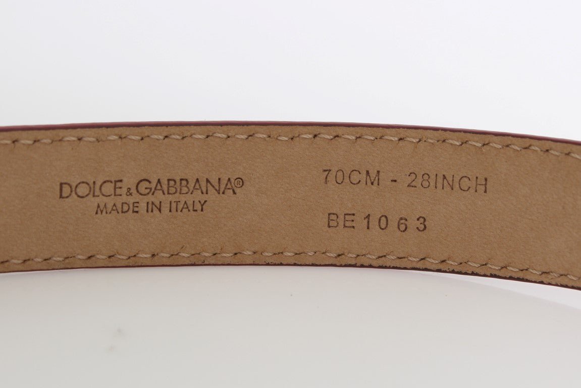 Dolce & Gabbana Polka Dot Snakeskin Belt with Silver Buckle - Sandy Store ByNet