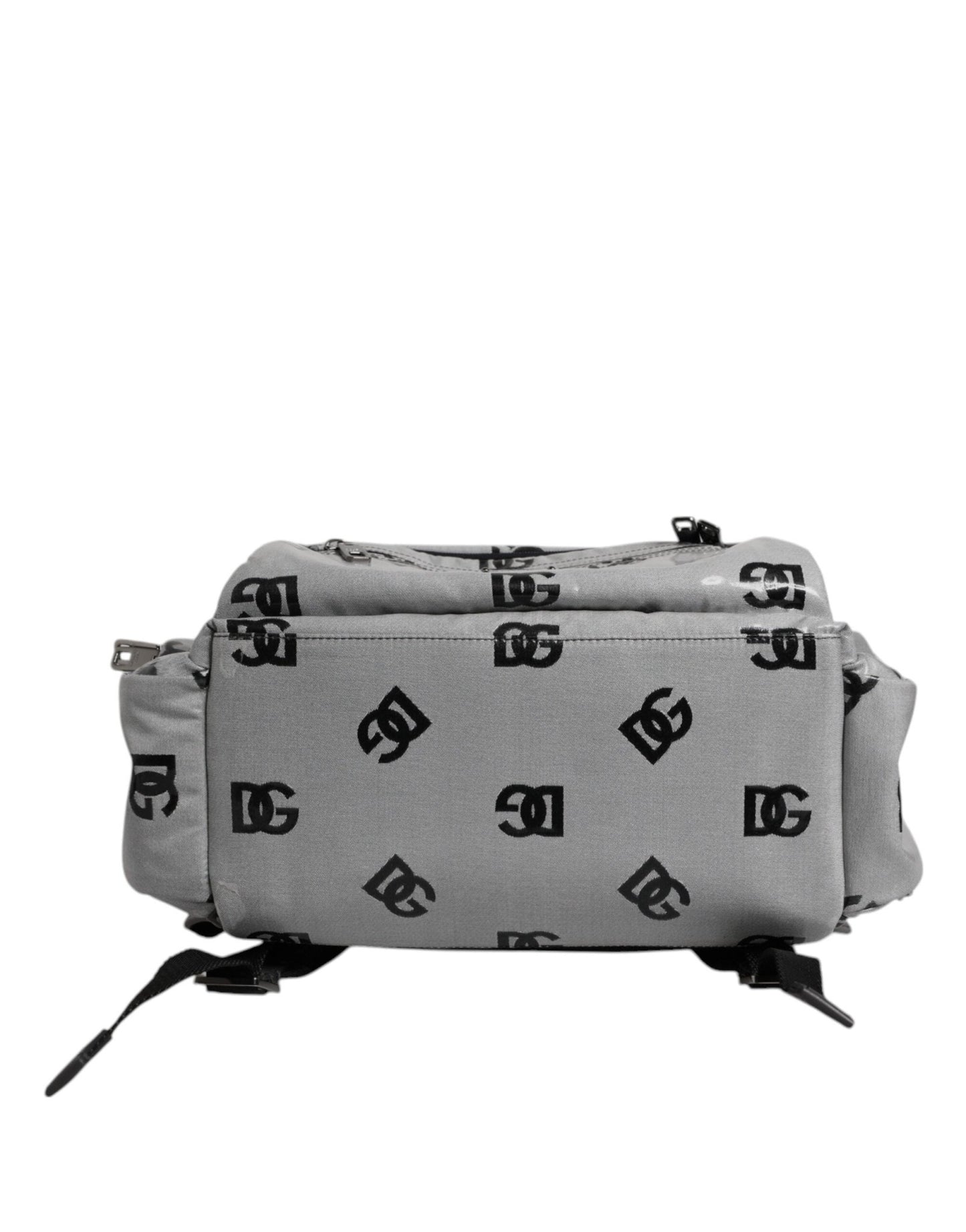 Dolce & Gabbana Polyester Gray Black DG Logo Plaque Backpack Bag - Sandy Store ByNet