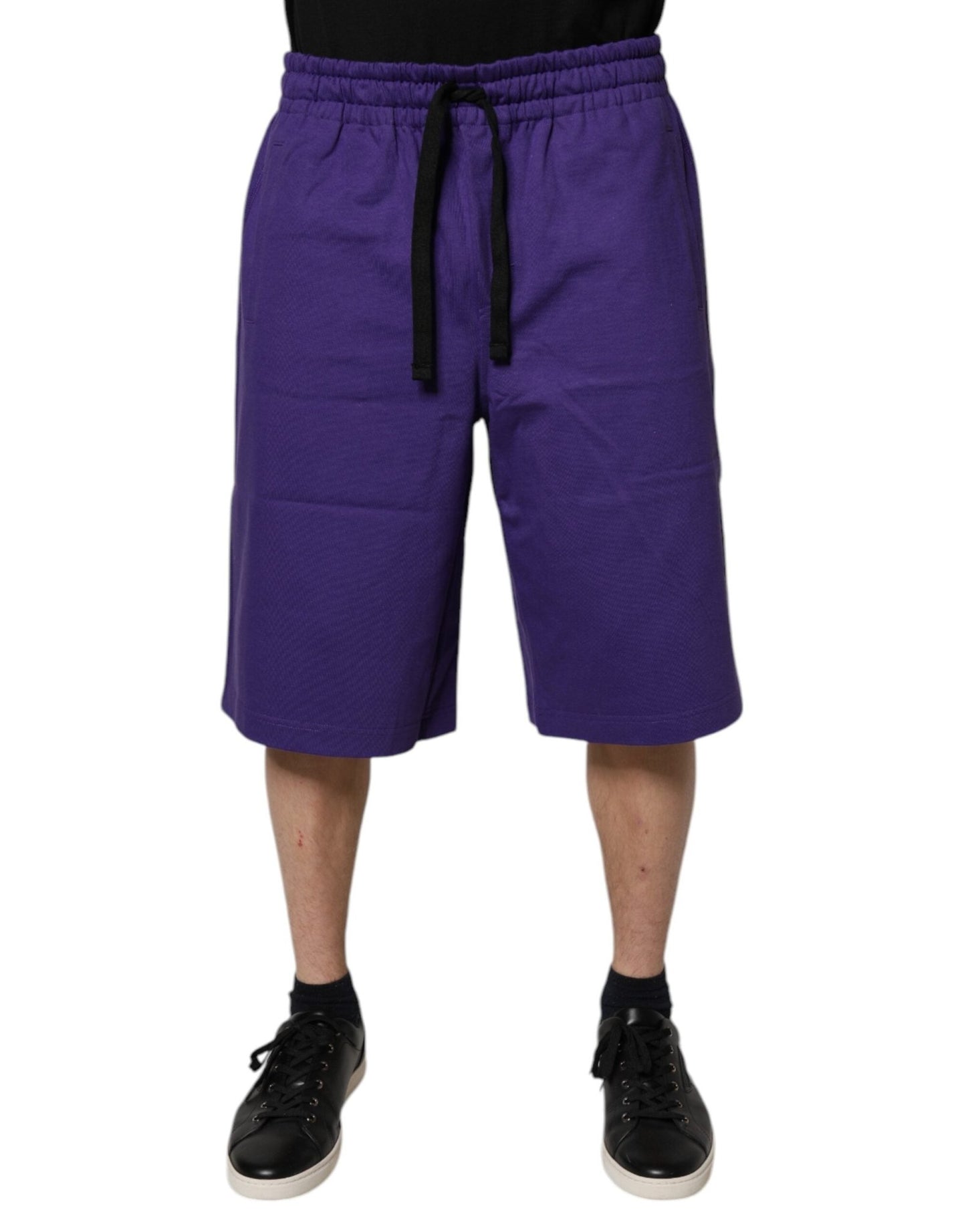 Dolce & Gabbana Purple Cotton Men Bermuda Sweatshorts Shorts - Sandy Store ByNet