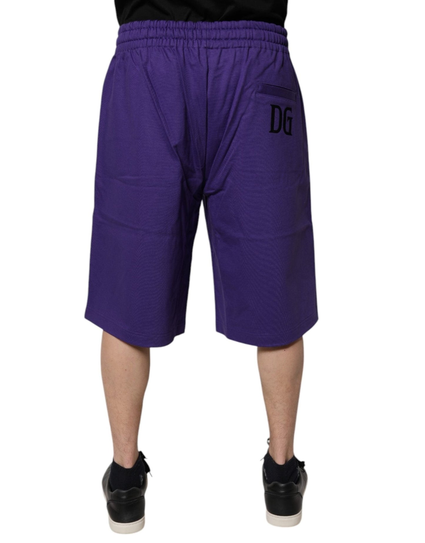 Dolce & Gabbana Purple Cotton Men Bermuda Sweatshorts Shorts - Sandy Store ByNet