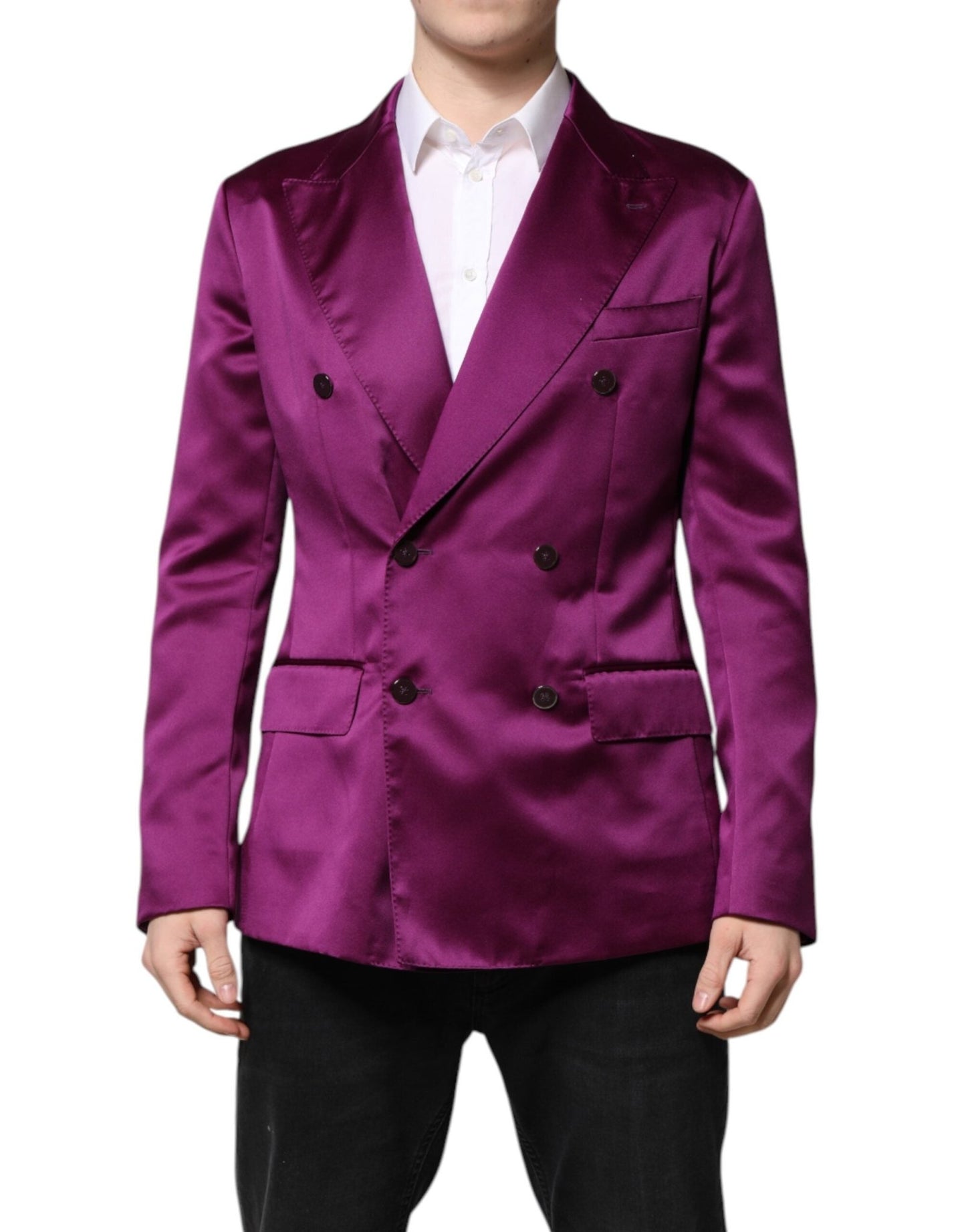 Dolce & Gabbana Purple Double Breasted Men Suit Coat Blazer – IT48 | M par Dolce & Gabbana | Disponible sur Sandy Store ByNet