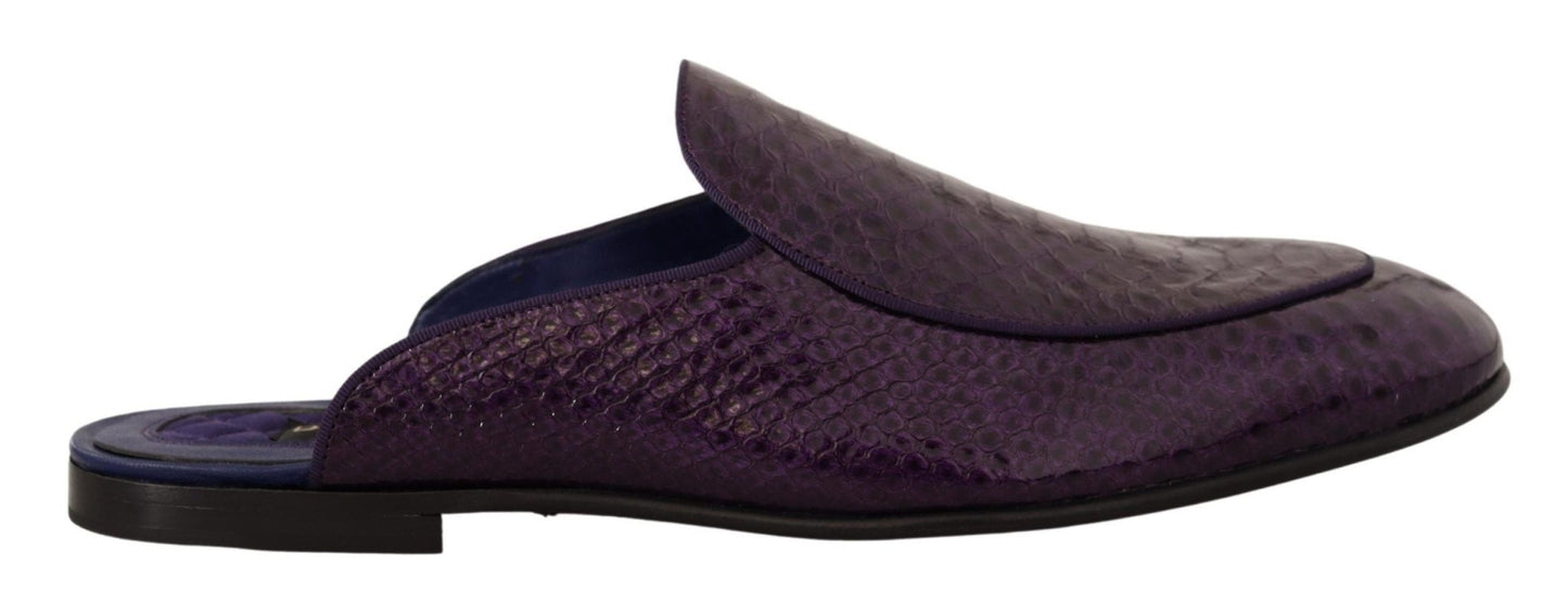 Dolce & Gabbana Purple Exotic Python Leather Slides - Sandy Store ByNet