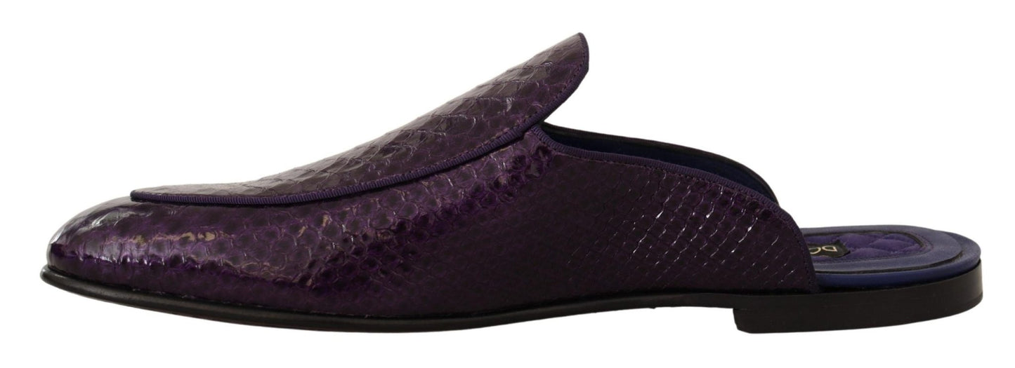 Dolce & Gabbana Purple Exotic Python Leather Slides - Sandy Store ByNet