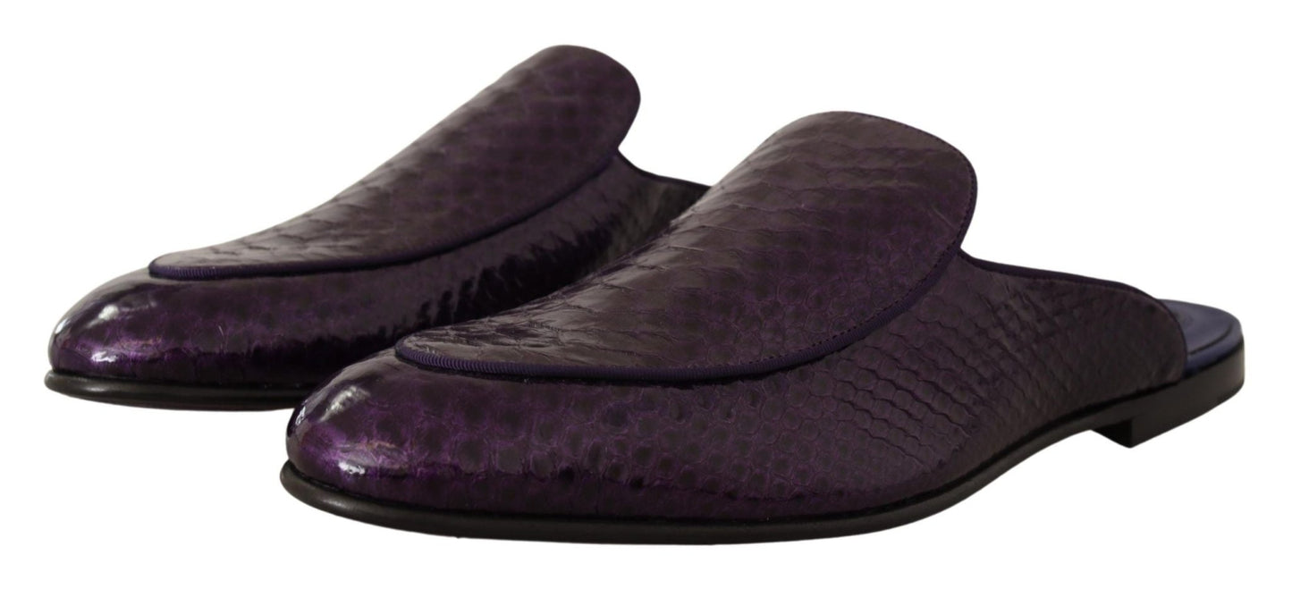 Dolce & Gabbana Purple Exotic Python Leather Slides - Sandy Store ByNet