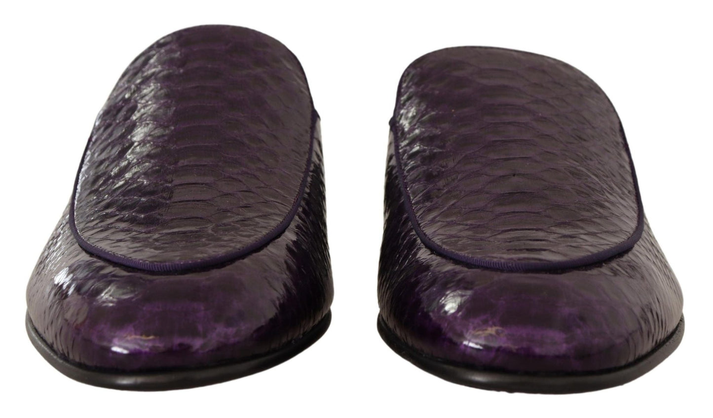 Dolce & Gabbana Purple Exotic Python Leather Slides - Sandy Store ByNet