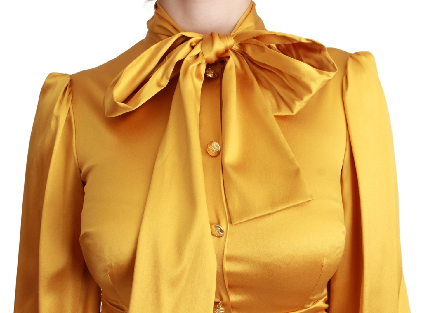 Dolce & Gabbana Radiant Yellow Silk Bodycon Mini Dress - Sandy Store ByNet