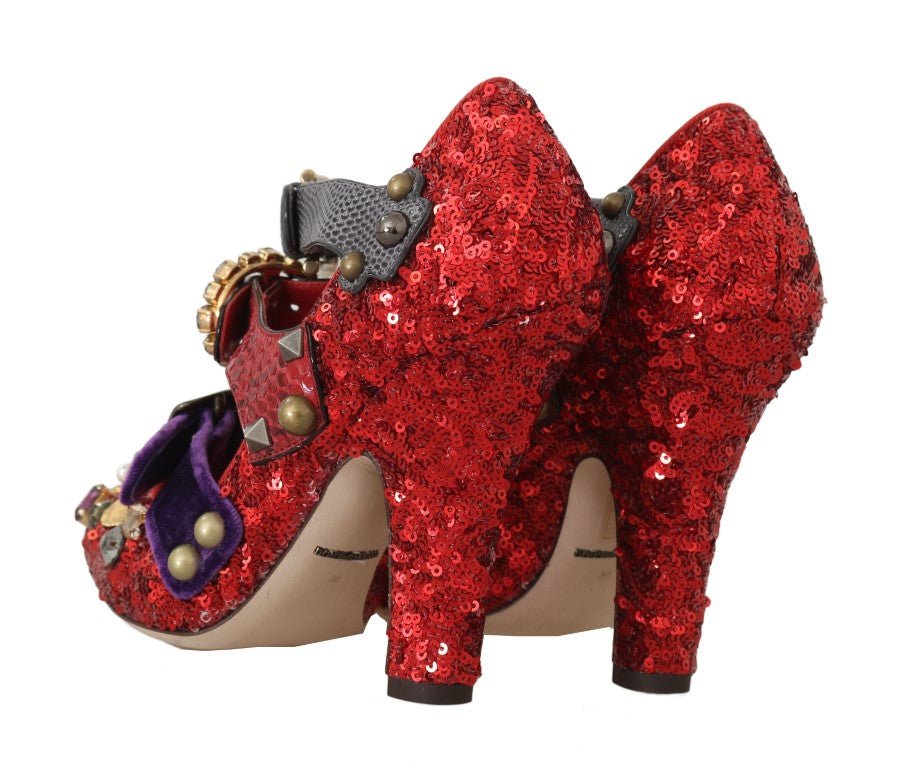 Dolce & Gabbana Red Bellucci Alta Moda Embellished Pumps - Sandy Store ByNet