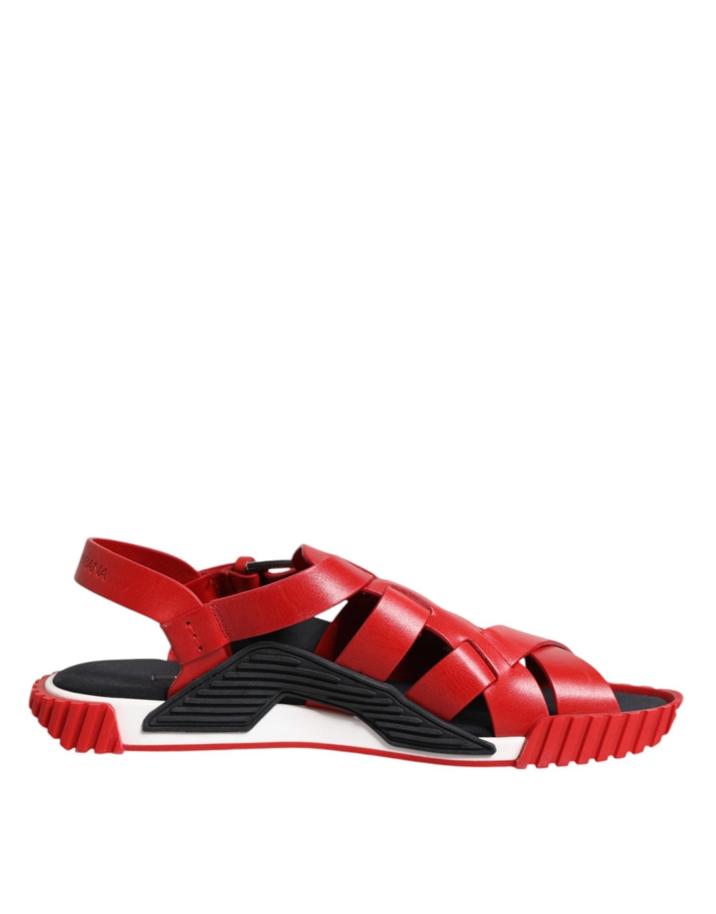 Dolce & Gabbana Red Black Leather Ankle Strap Sandals Shoes – EU43/US10 par Dolce & Gabbana | Disponible sur Sandy Store ByNet