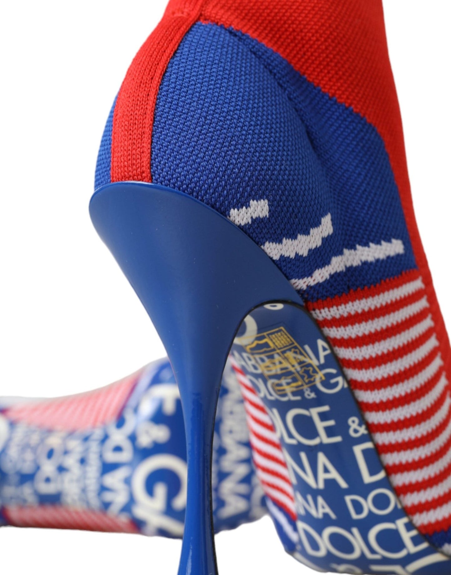 Dolce & Gabbana Red Blue Stretch Sock Style Ankle Boots Logo Shoes - Sandy Store ByNet