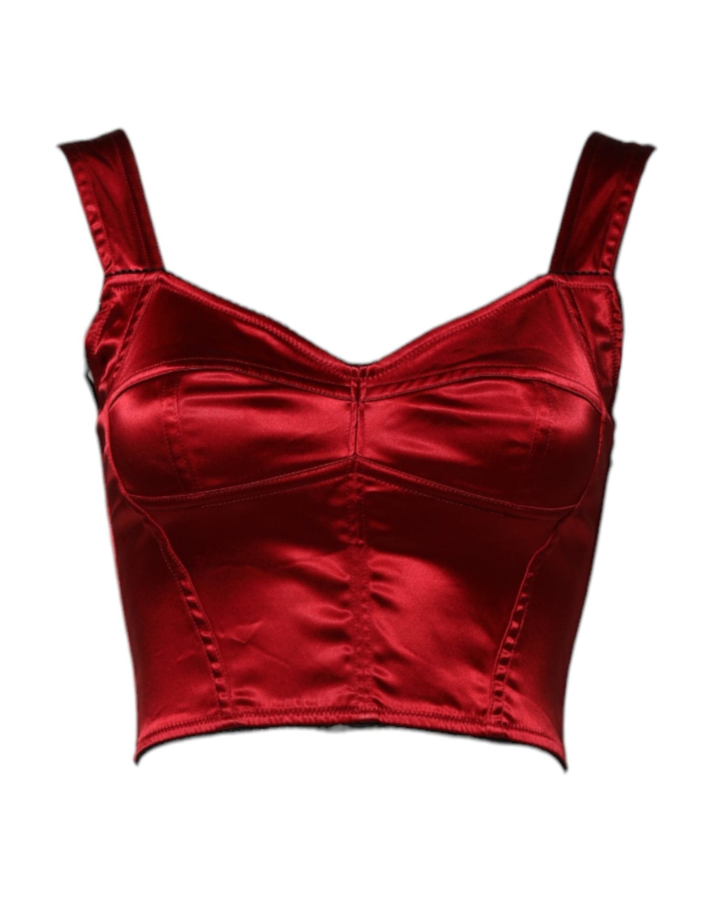 Dolce & Gabbana Red Bustier Sleeveless Corset Cropped Top – IT38 | XS par Dolce & Gabbana | Disponible sur Sandy Store ByNet