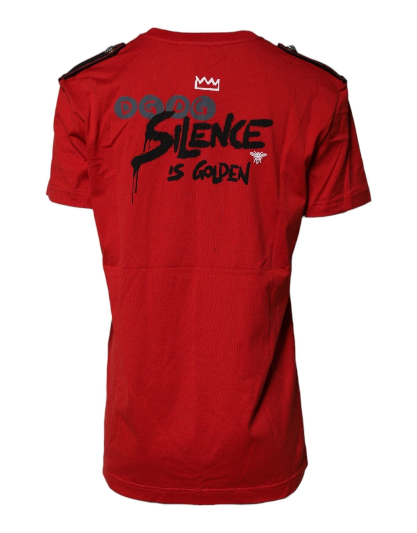 Dolce & Gabbana Red Cotton Graphic Print Crew Neck T-shirt - Sandy Store ByNet