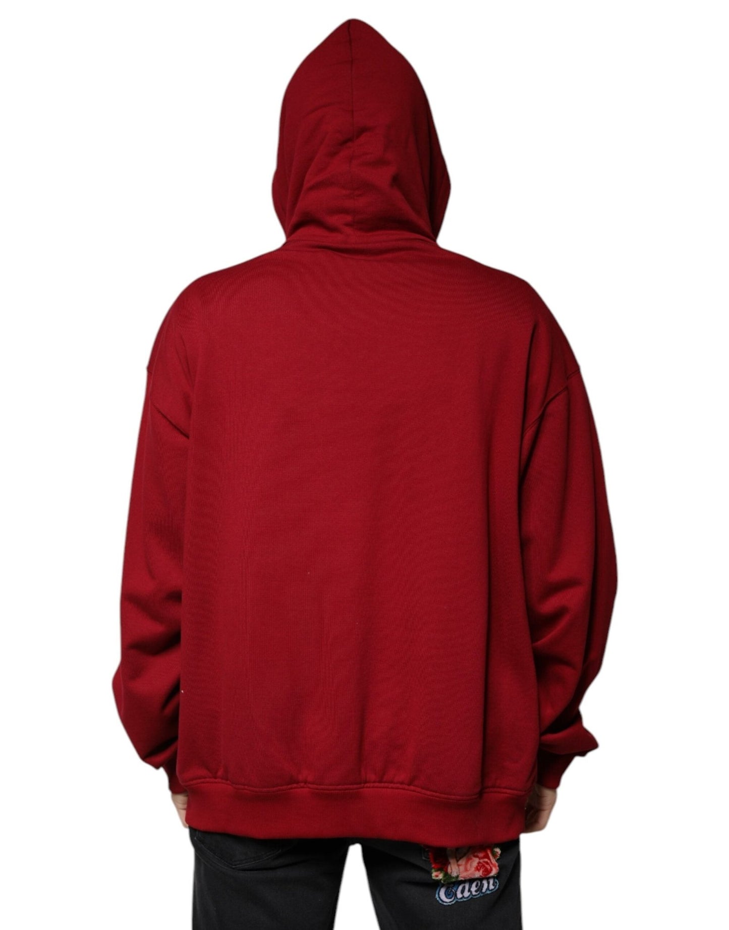 Dolce & Gabbana Red Cotton Hooded Zip Sweatshirt Sweater - Sandy Store ByNet