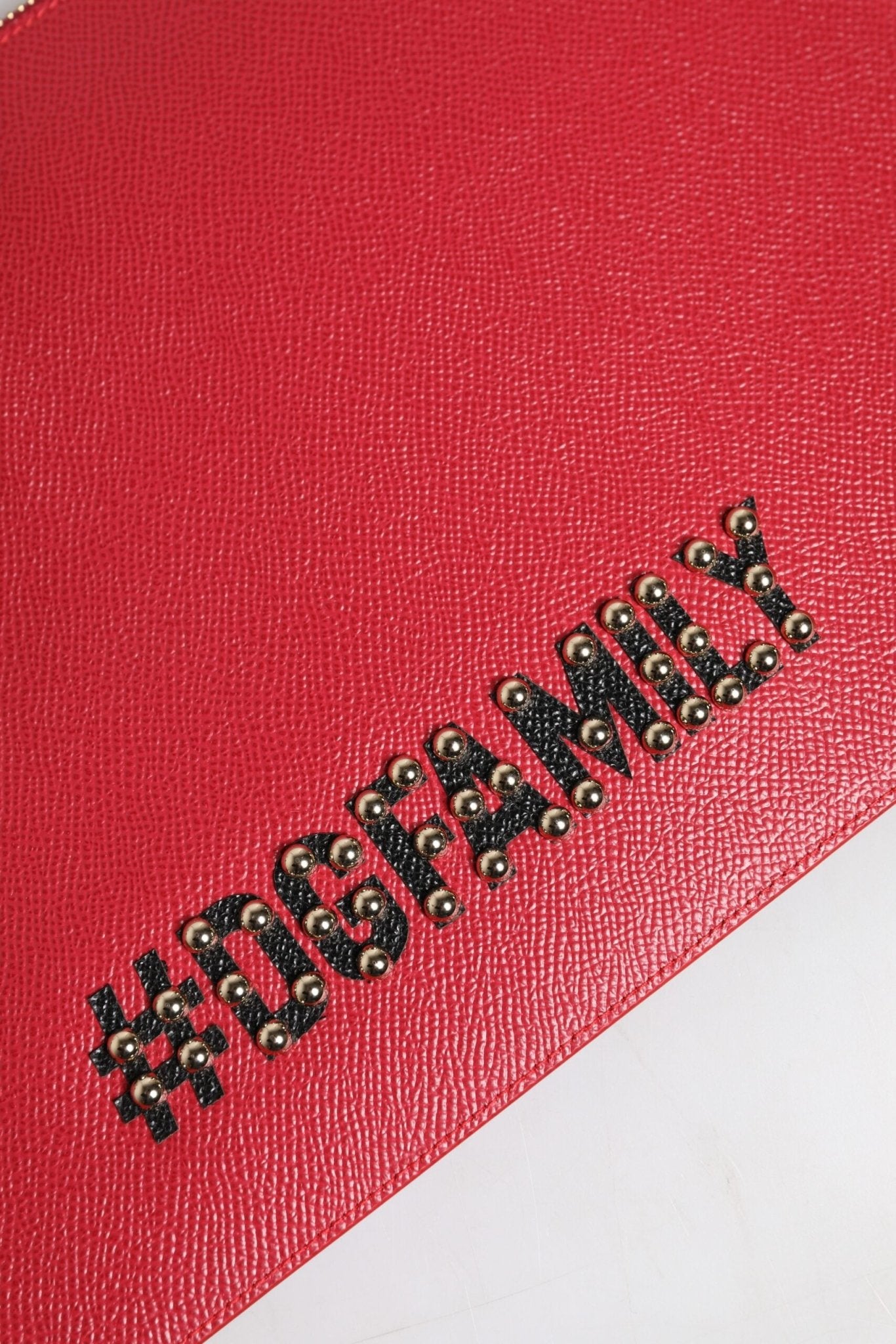 Dolce & Gabbana Red #DGFamily Embellished Leather Clutch Bag - Sandy Store ByNet