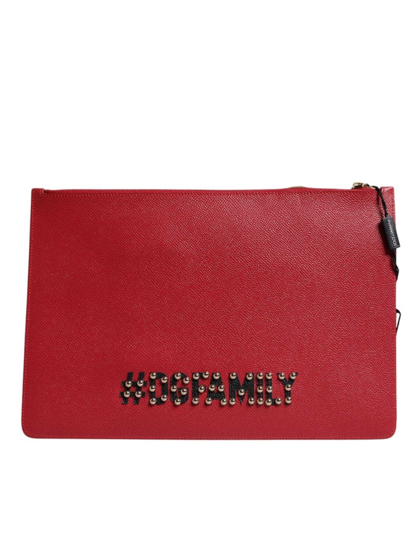 Dolce & Gabbana Red #DGFamily Embellished Leather Clutch Bag - Sandy Store ByNet